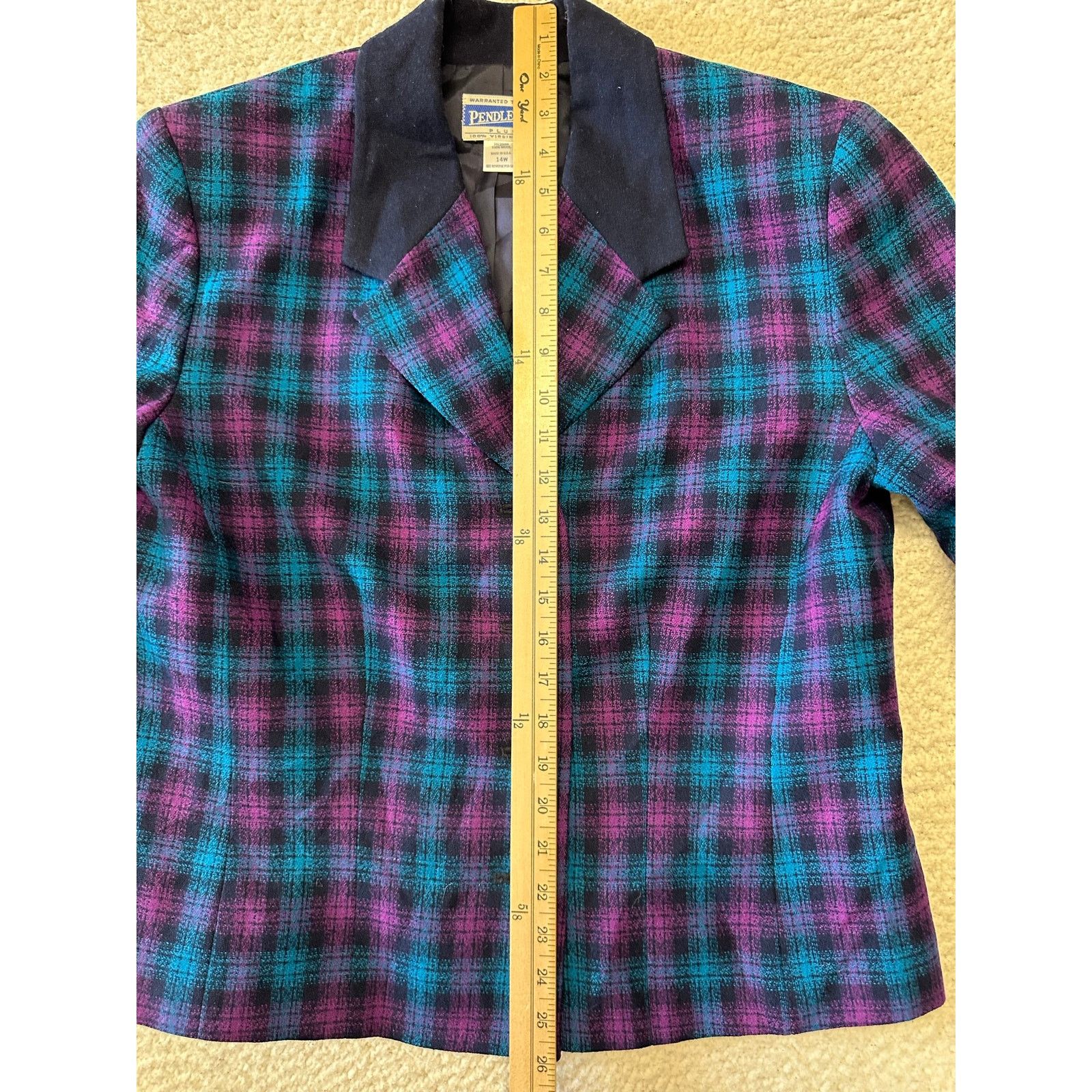 Pendleton Vintage Pendleton Womens Plaid Wool Blazer Jacket Size 14 Size XL / US 12-14 / IT 48-50 - 2 Thumbnail