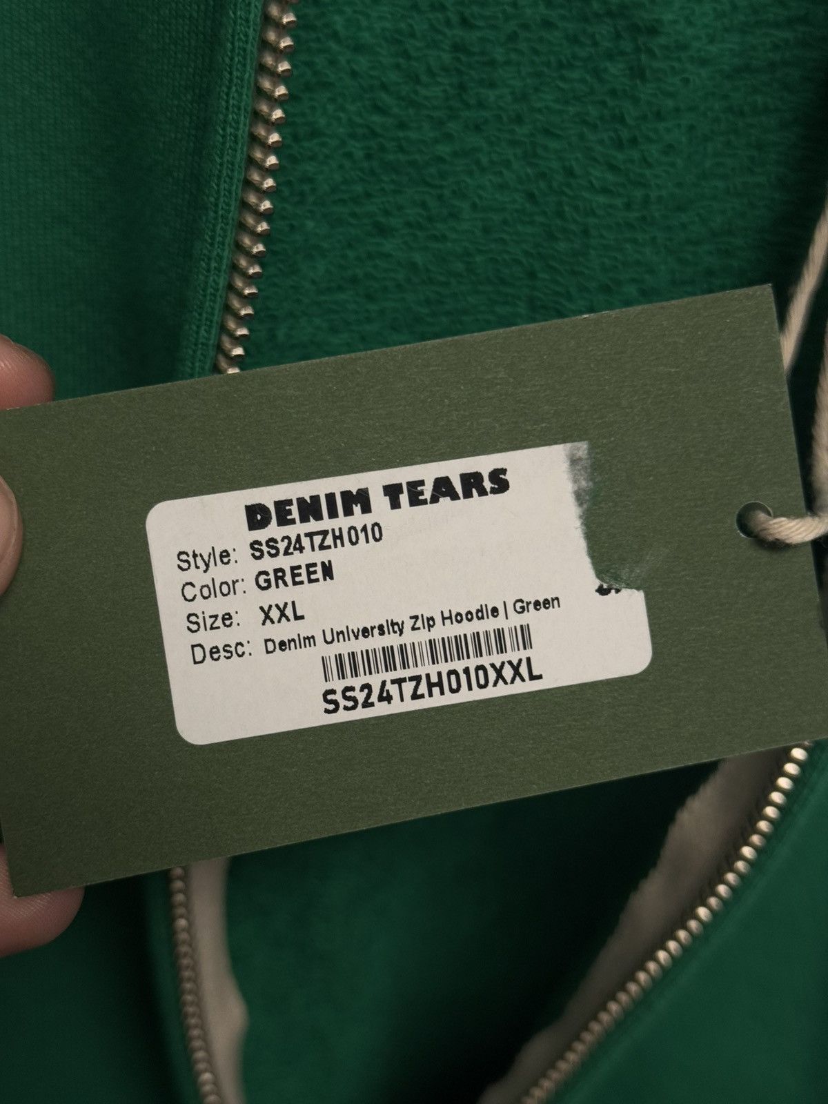 DENIM TEARS Denim Tears Green Zip Up Hoodie Size XXL (NEW) Size US XXL / EU 58 / 5 - 10 Thumbnail
