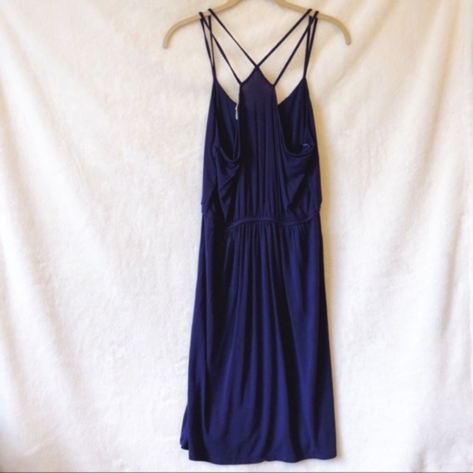 Loft LOFT Blue Strappy Midi Dress Size S / US 4 / IT 40 - 7 Thumbnail