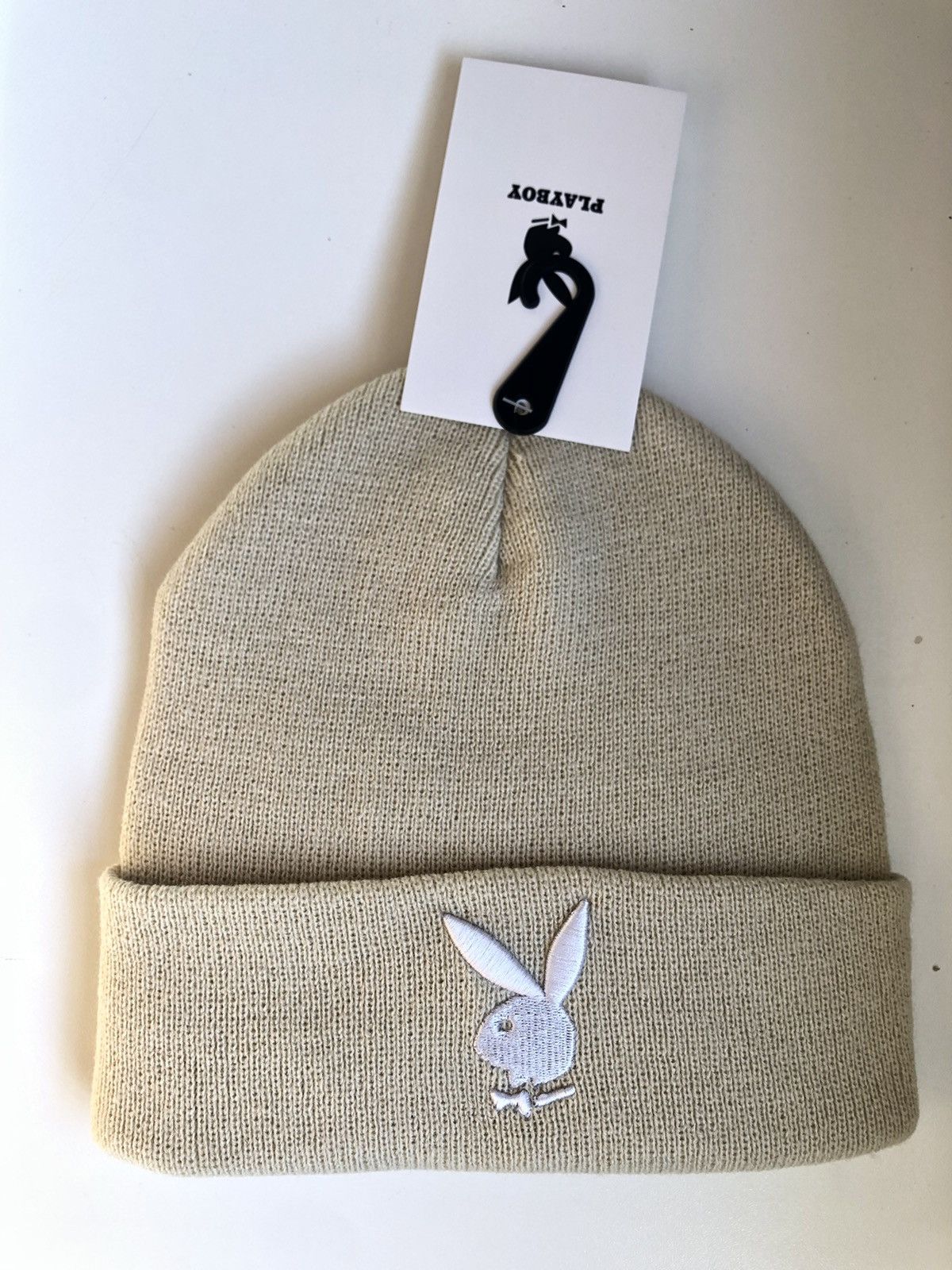 Logo Beanie White Playboy Beanie Playboy Embroyed Logo Beanie