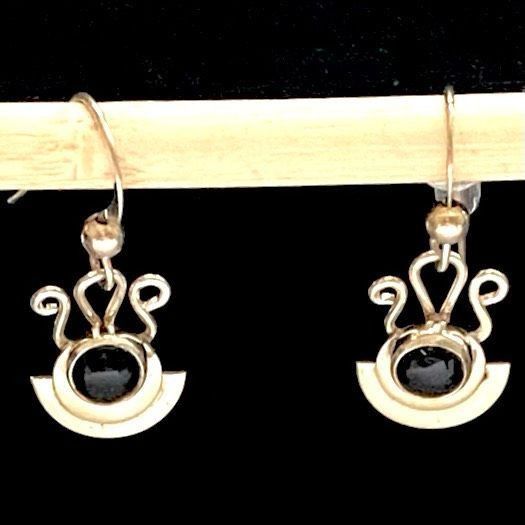 AJP Sterling 925 Silver & Black Onyx Dangles