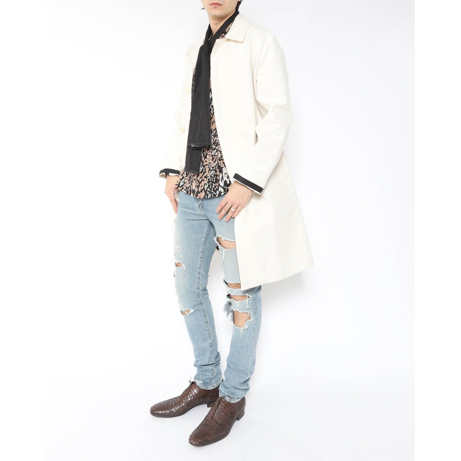 Berluti SS18 Classic Lizard Pocket Coat in Cream Cotton Size US M / EU 48-50 / 2 - 6 Thumbnail