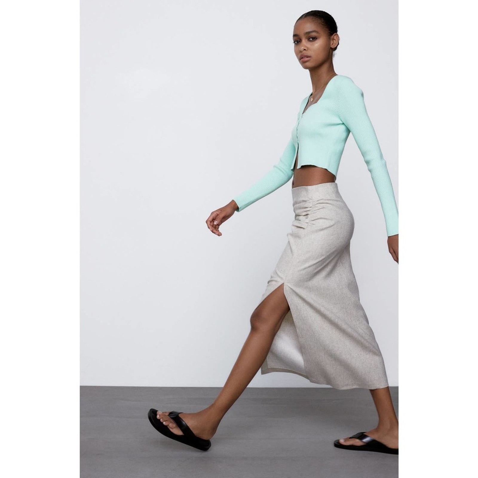 Zara ZARA BLOGGER FAVORITE KNIT CROPPED JACKET Size XL / US 12-14 / IT 48-50 - 10 Thumbnail