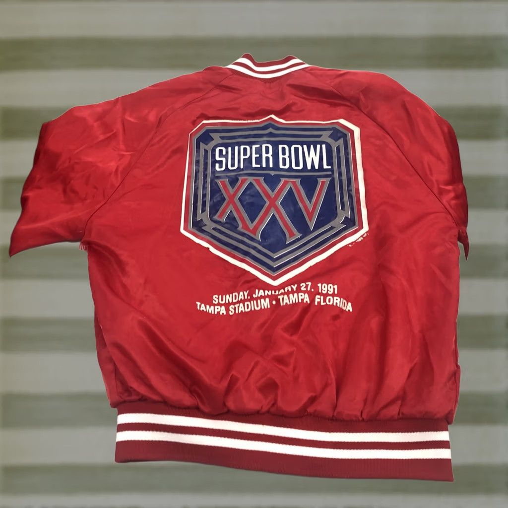 Chalk Line VINTAGE Chalk Line Super Bowl Bomber Jacket Small Red 80s Men's S Snaps Nylon Mid-Length Lined 1991 Chalk Line temporada? Size US S / EU 44-46 / 1 - 1 Thumbnail