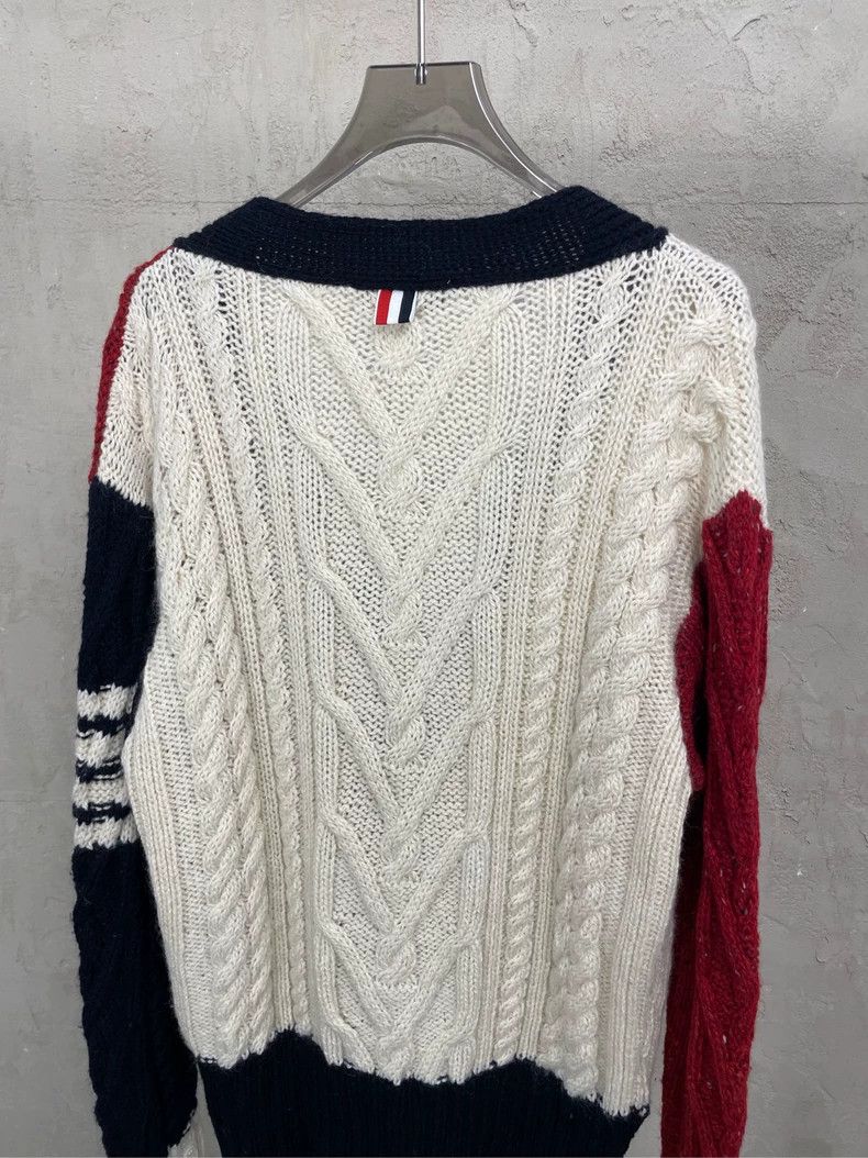 Thom Browne Thom browne Beige, red, Tibetan blue, color block, four-str Size L / US 10 / IT 46 - 4 Thumbnail
