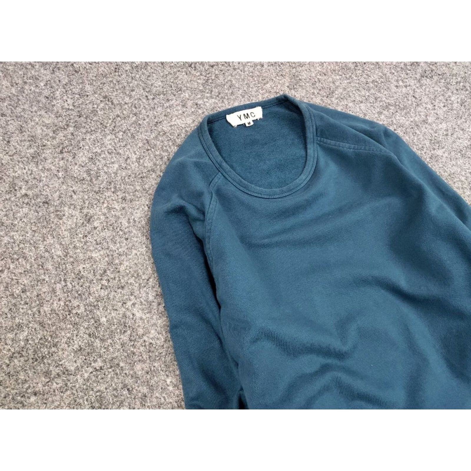 YMC YMC You Must Create Designer Classic Crew Chek Sweatshirt Shirt Men M Blue Cotton Canvas Crew Neck Pullover Designer 90s or Size US M / EU 48-50 / 2 - 6 Thumbnail