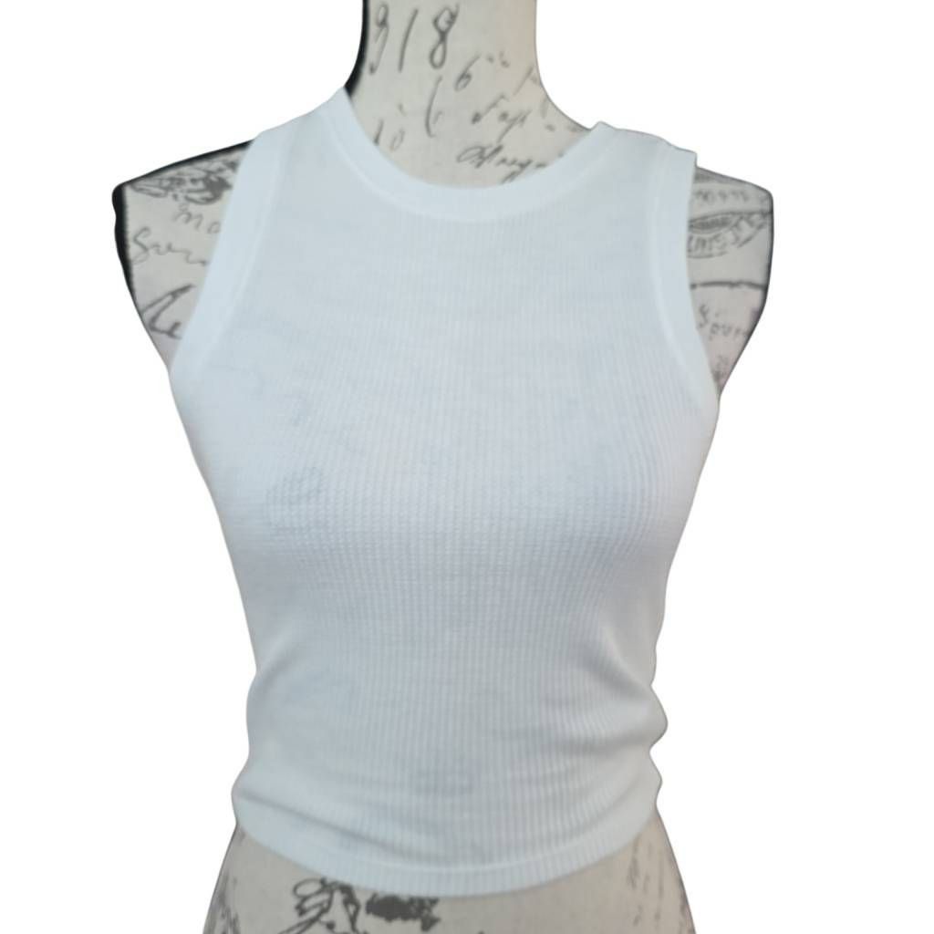 Hollister Hollister Women's Size XS White Waffle Weave Sleeveless Crop Size XS / US 0-2 / IT 36-38 - 1 Thumbnail