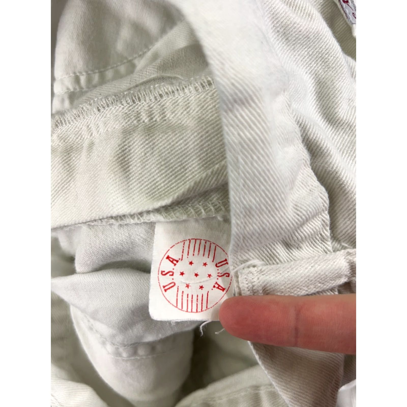 Vintage VINTAGE A Time For Us Jeans Womens 7 White Denim 24x26 Distressed 5-Pocket USA Cotton Regular High Rise Mens Womens Boys Girls Size 28" / US 6 / IT 42 - 6 Thumbnail