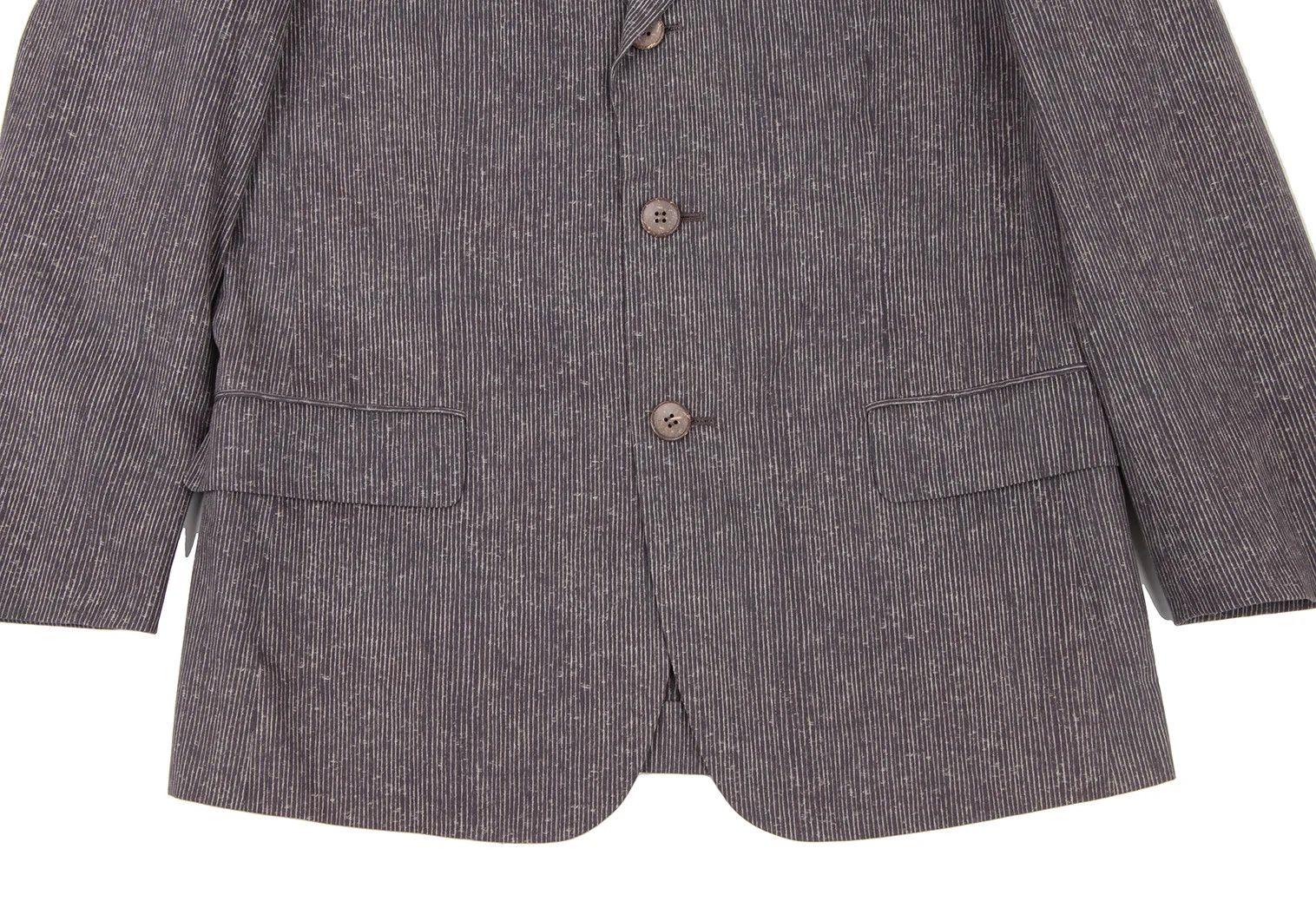 Issey Miyake Cotton Striped 3-Button Jacket in Purple, Size L Size US L / EU 52-54 / 3 - 10 Thumbnail