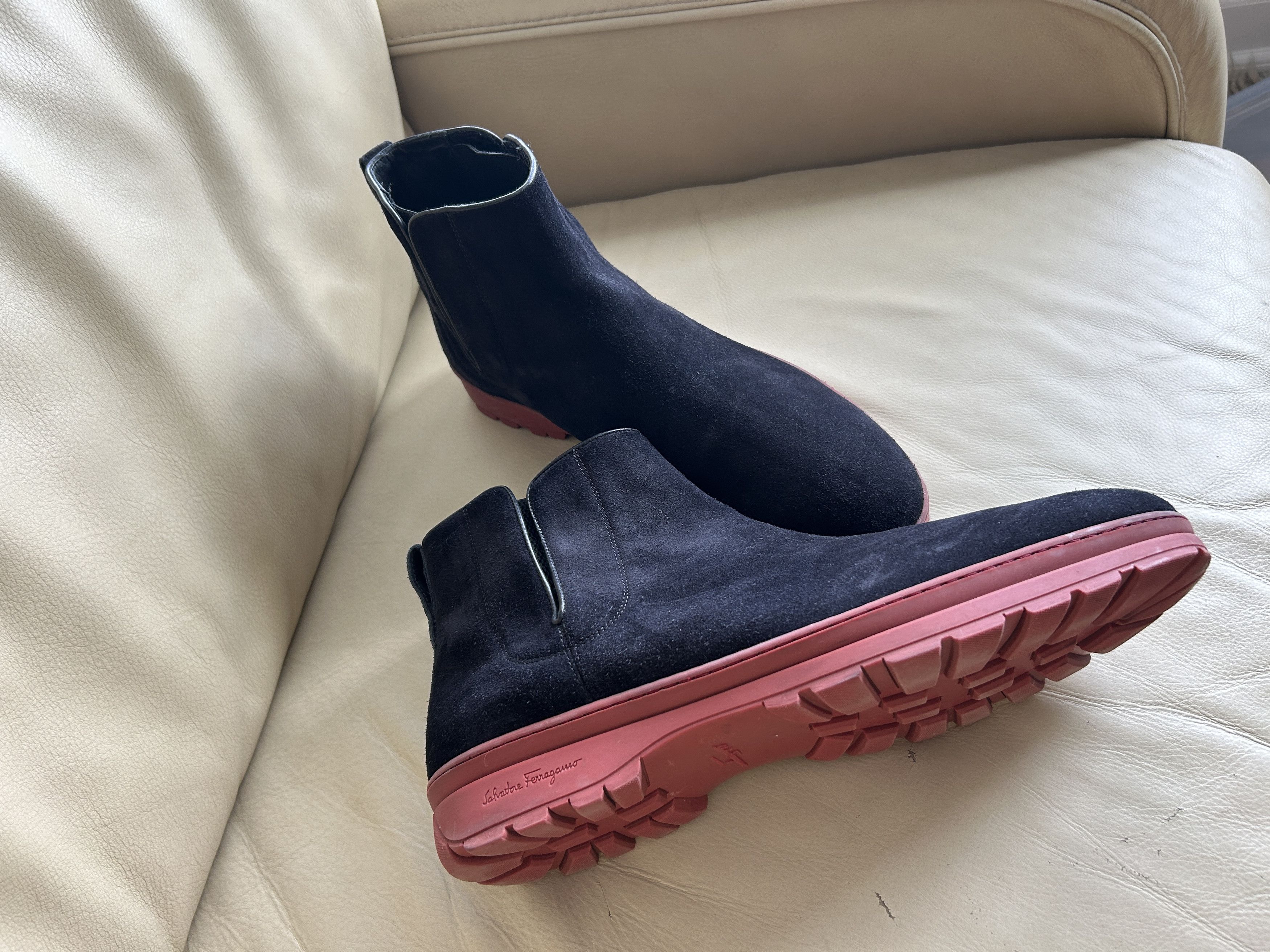 Salvatore Ferragamo Phil Suede Chelsea Boot Size US 12 / EU 45 - 1 Thumbnail