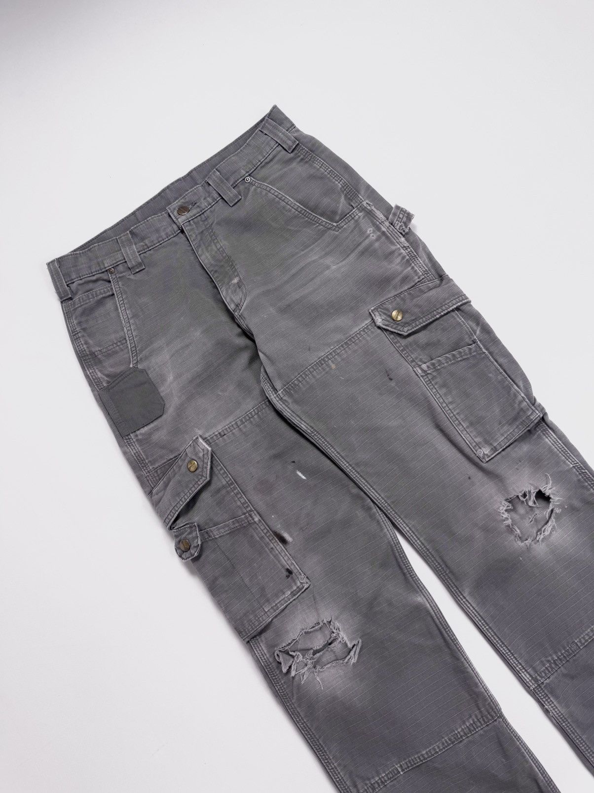Carhartt Vintage Carhartt Flannel Double Knee Cargo Work Pants Size US 31 - 12 Thumbnail