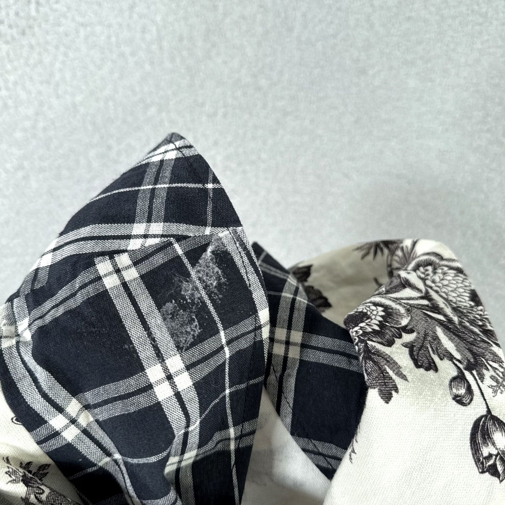 Vintage VINTAGE Handmade Robe One Size Black White Floral Toile de Jouy Kimono Belted Size ONE SIZE - 6 Thumbnail