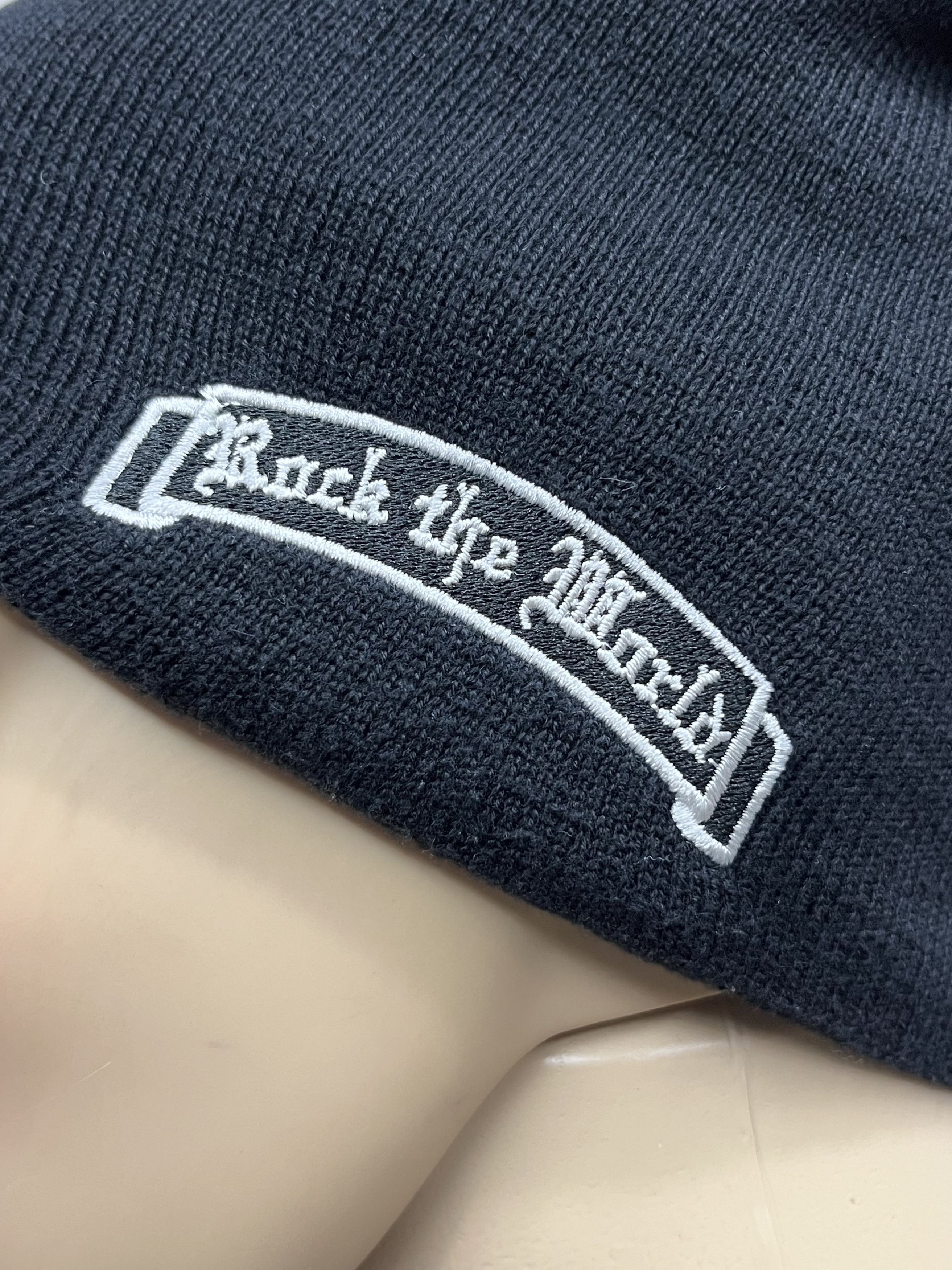 Japanese Brand × Rockstar Games 💀 🎸Vintage ROCK THE WORLD Black Sequins Skull Beanie Size ONE SIZE - 6 Thumbnail