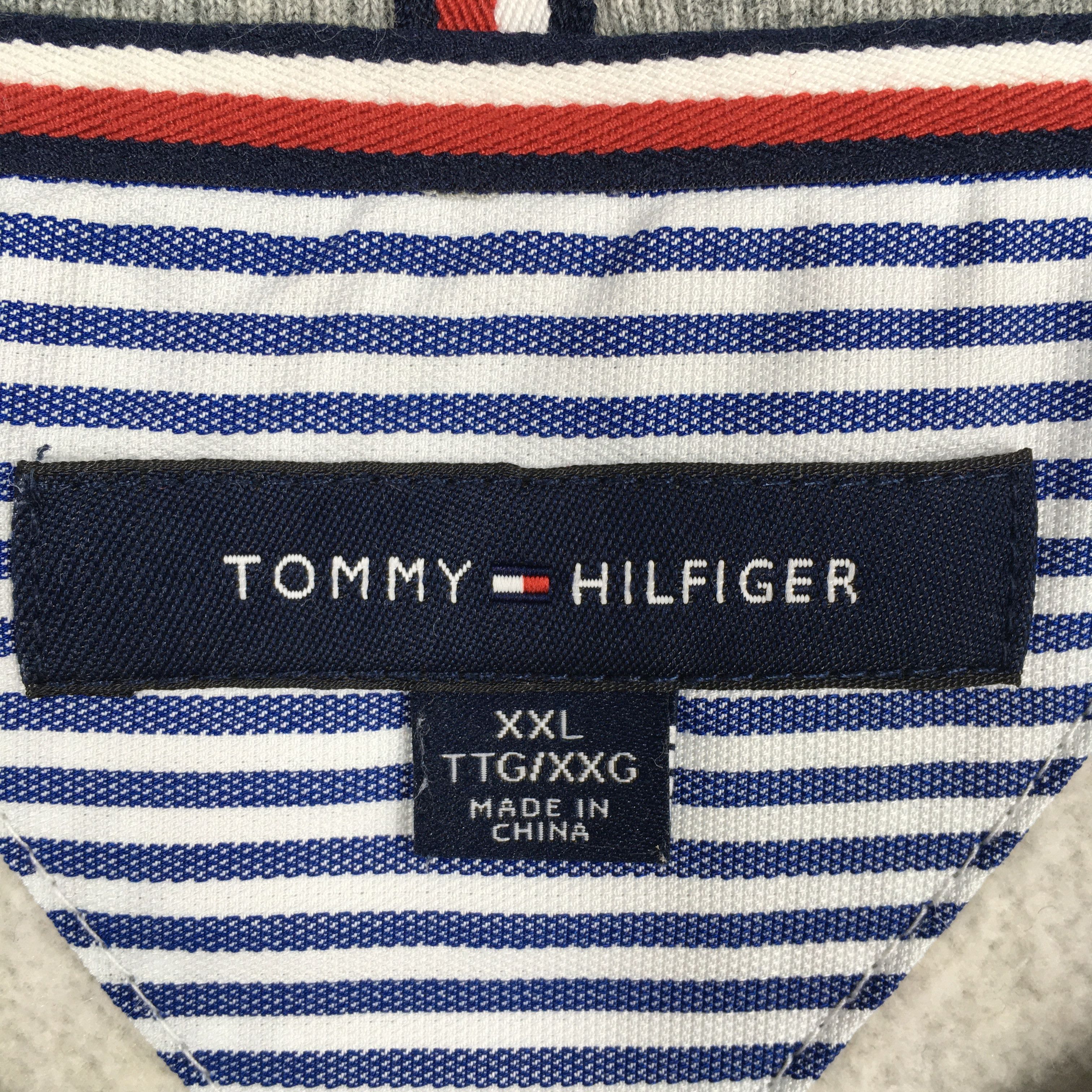 Tommy Hilfiger × Vintage Vintage 90's Tommy Hilfiger Gray Sweatshirt 2XLarge Size US XXL / EU 58 / 5 - 5 Thumbnail