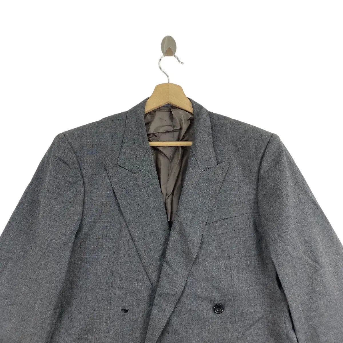 Burberry Vtg 90’ BURBERRY LONDON Double Breasted Blazer Lamb Wool Size 42R - 2 Thumbnail