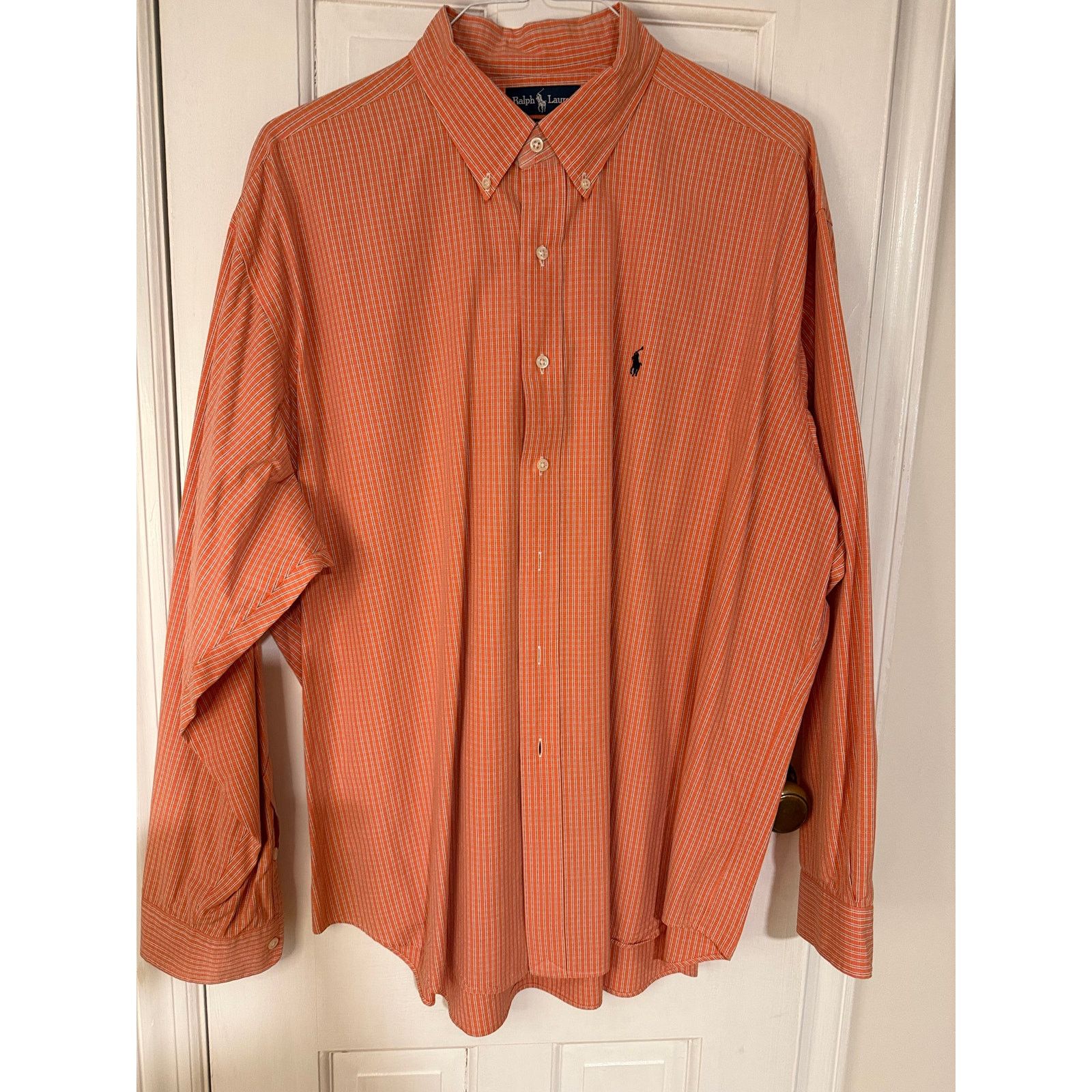 Ralph Lauren Vintage Classic Ralph Lauren Men's Orange Check Shirt - XXL Size US XXL / EU 58 / 5 - 1 Thumbnail
