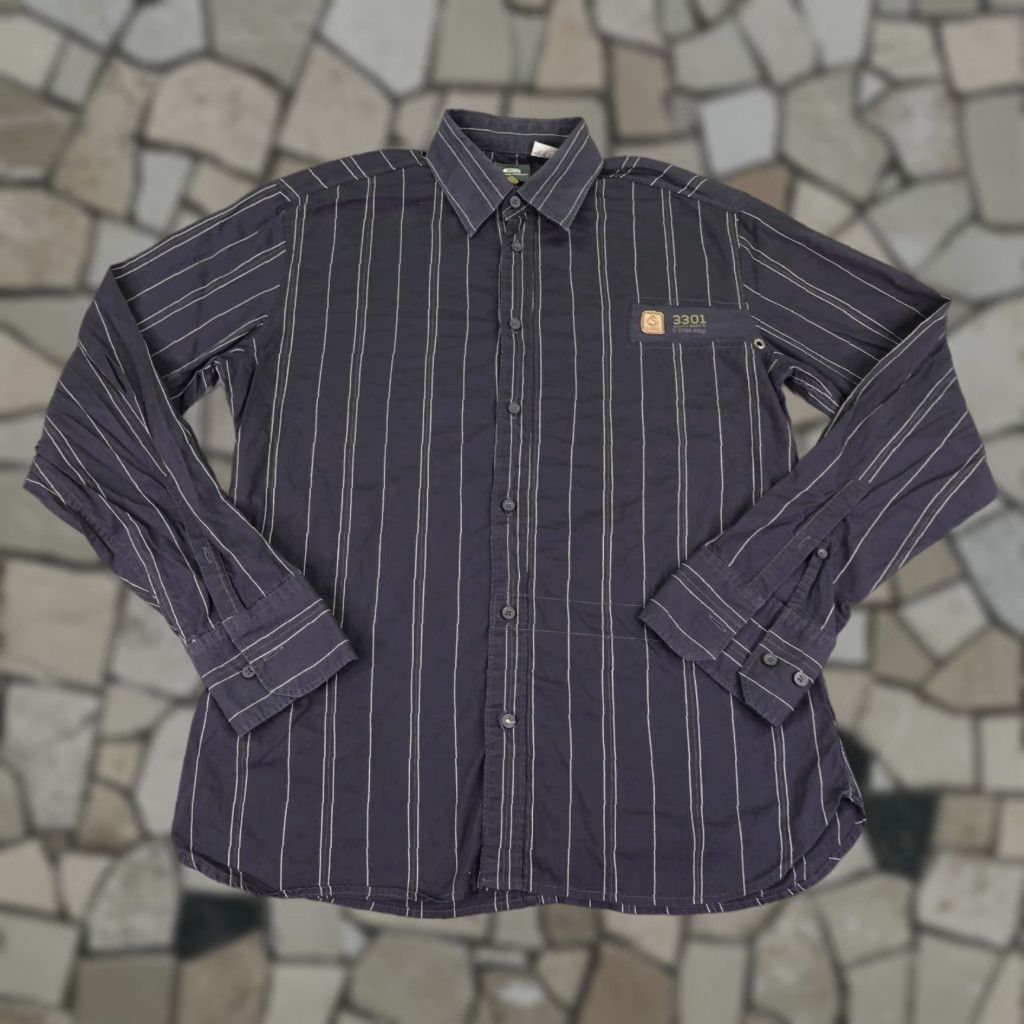 G-Star G Star Raw Shirt Mens XL Black Stripes Button Up Long Sleeve New Luxor Type Size US XL / EU 56 / 4 - 1 Thumbnail