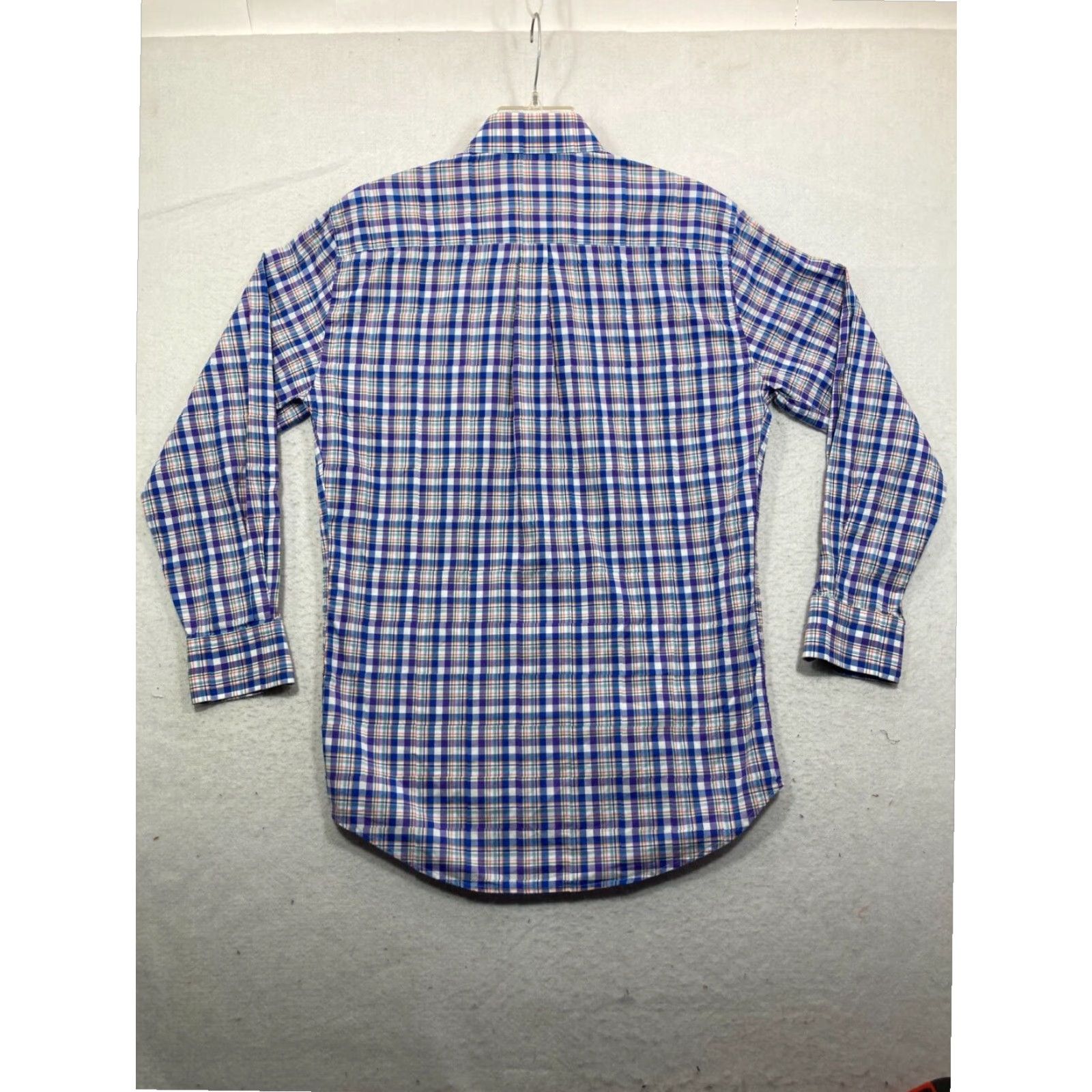 Peter Millar Peter Millar Mens Medium Blue White Plaid Long Sleeve Button Up Shirt Size US M / EU 48-50 / 2 - 7 Thumbnail