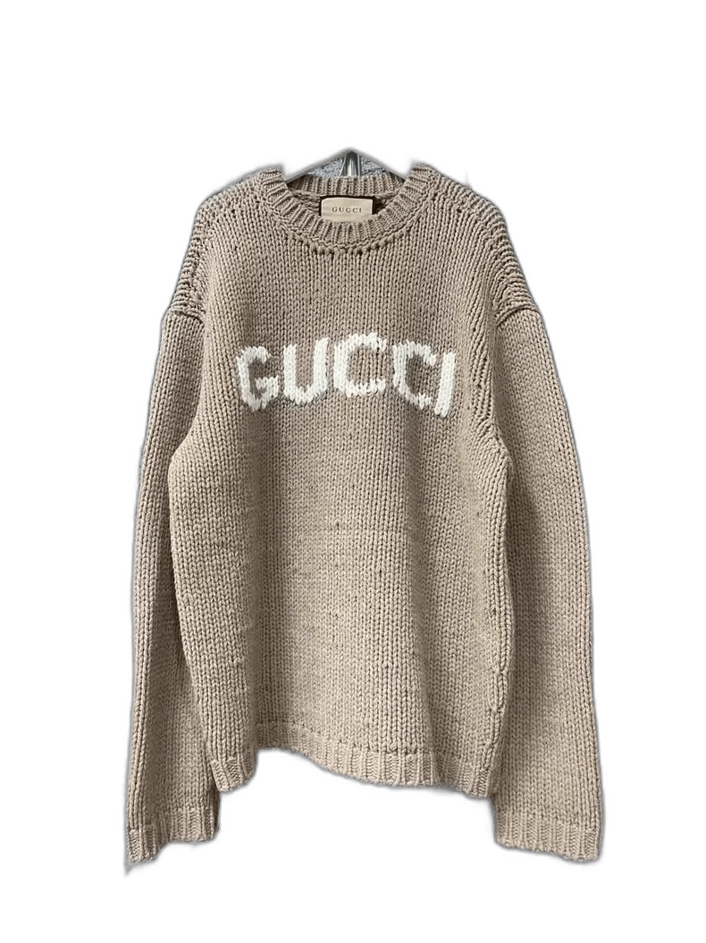Gucci Gucci Logo Sweater in Khaki Color Size US XL / EU 56 / 4 - 1 Thumbnail