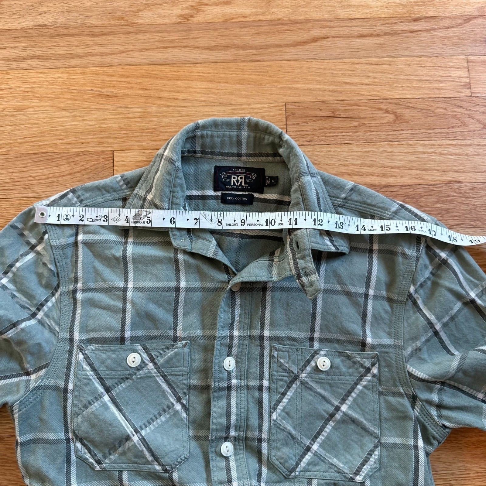 RRL Ralph Lauren Double RL Plaid Cotton-Linen Twill Workshirt Size US S / EU 44-46 / 1 - 5 Thumbnail