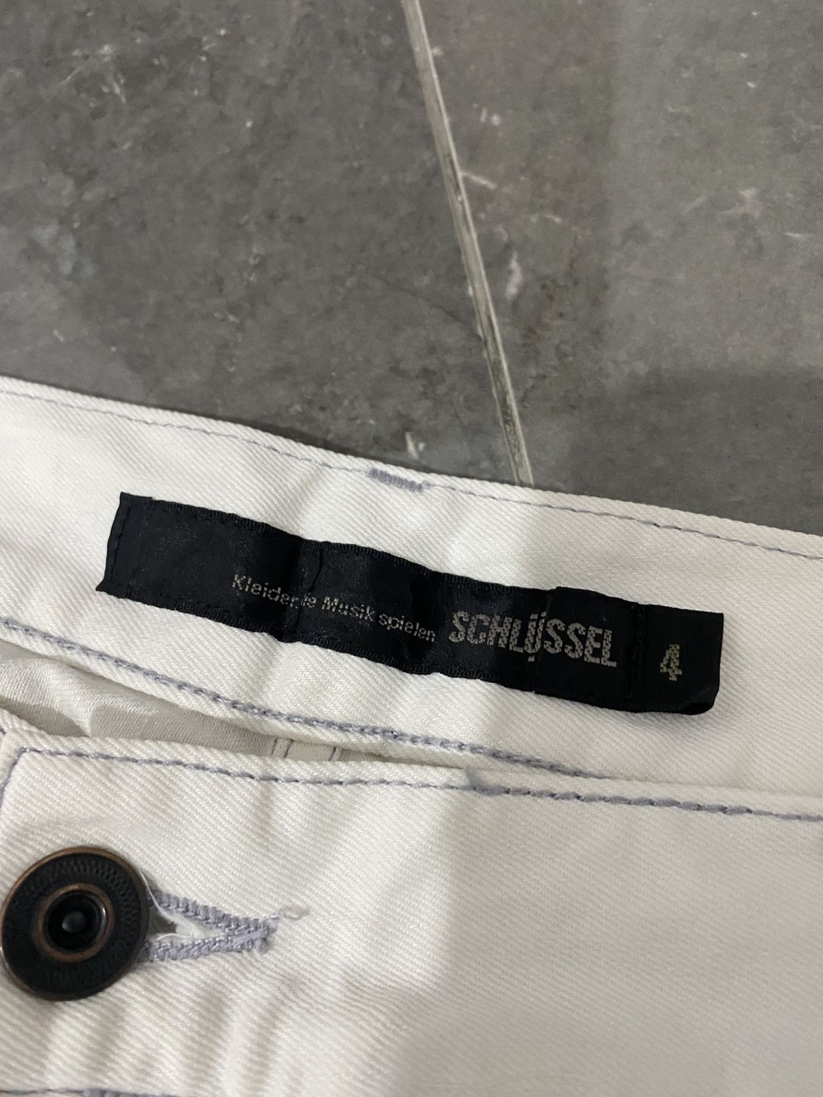 Schlussel Japanese Biker White Pants Vkei
