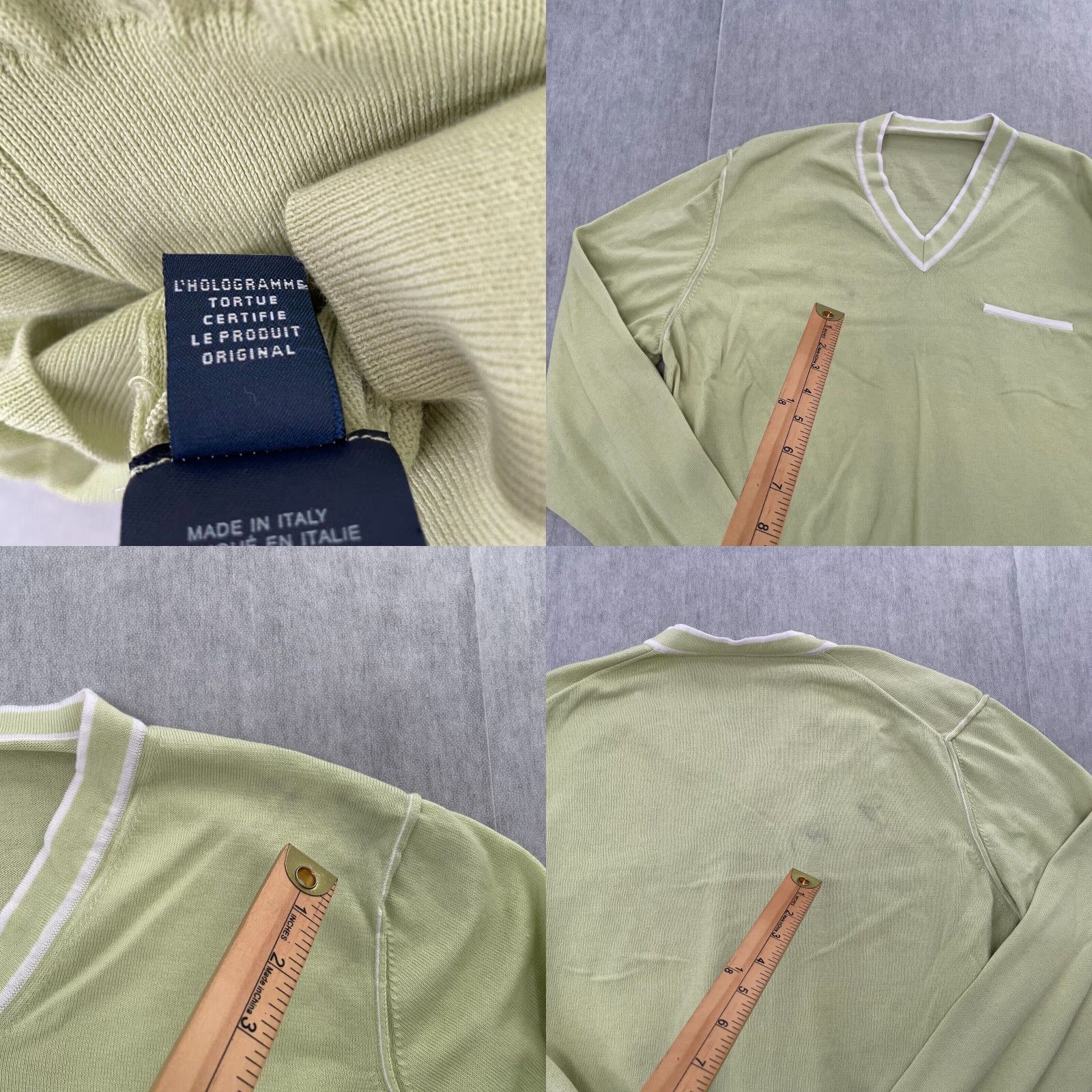 Vilebrequin VILEBREQUIN Sweater Men Large Green V-Neck Pullover Cotton Long Sleeve Casual Outdoor 90s Logo Size US L / EU 52-54 / 3 - 8 Thumbnail