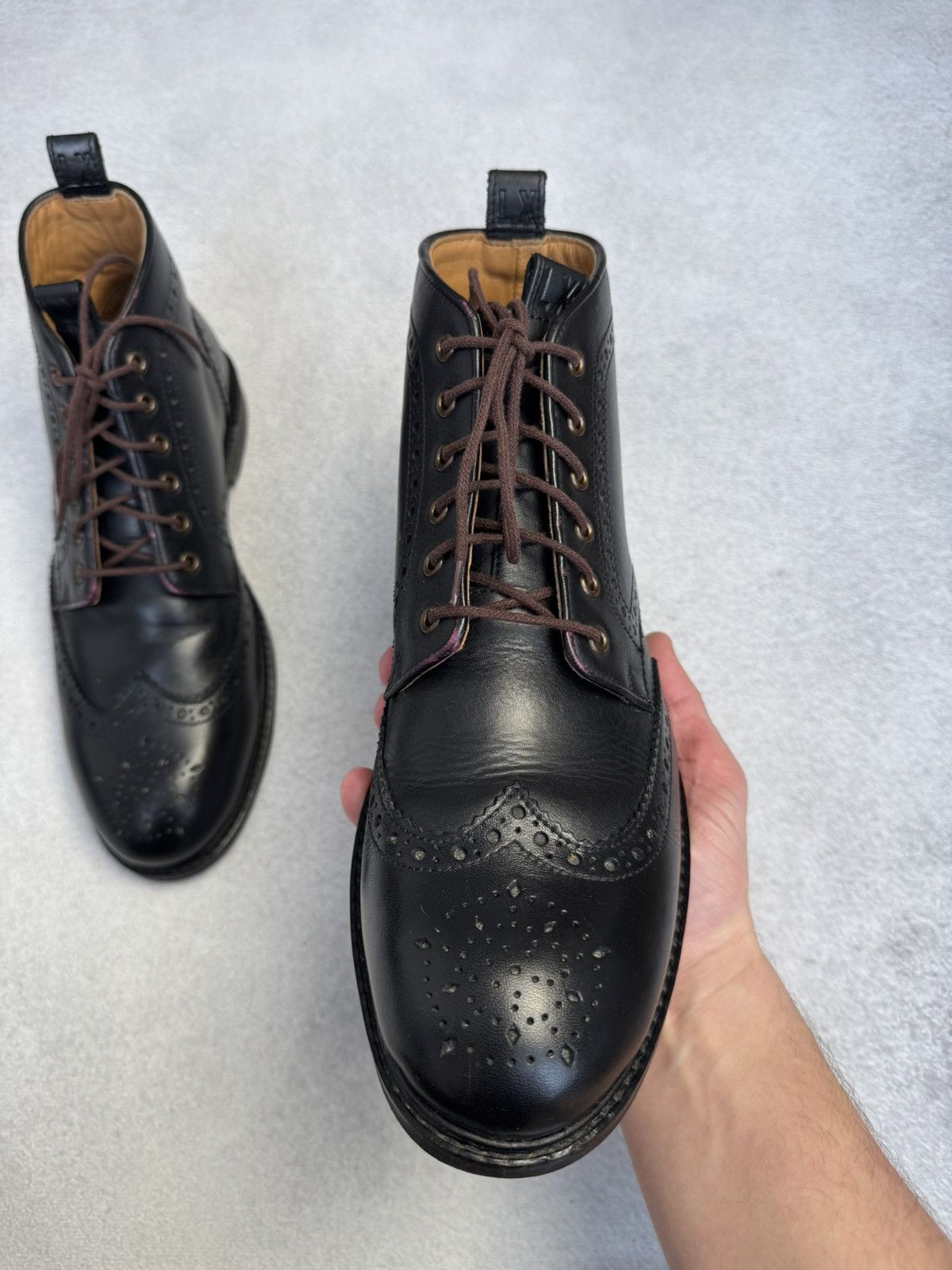 Other LANX Ankle Derby Brogue Boots Black Leather US8 Like New Size US 8 / EU 41 - 9 Thumbnail