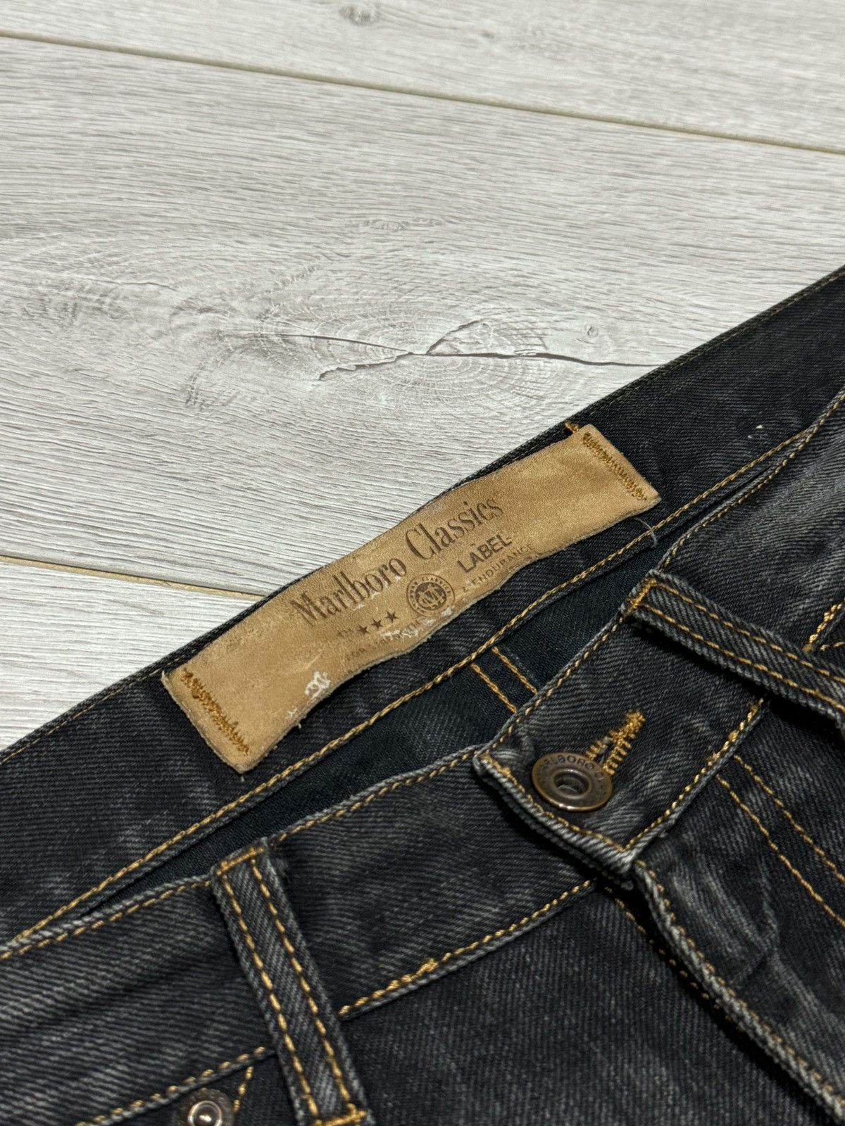 Marlboro Classics Marlboro classic denim pants jeans leather insert eb0 Size US 33 - 5 Thumbnail
