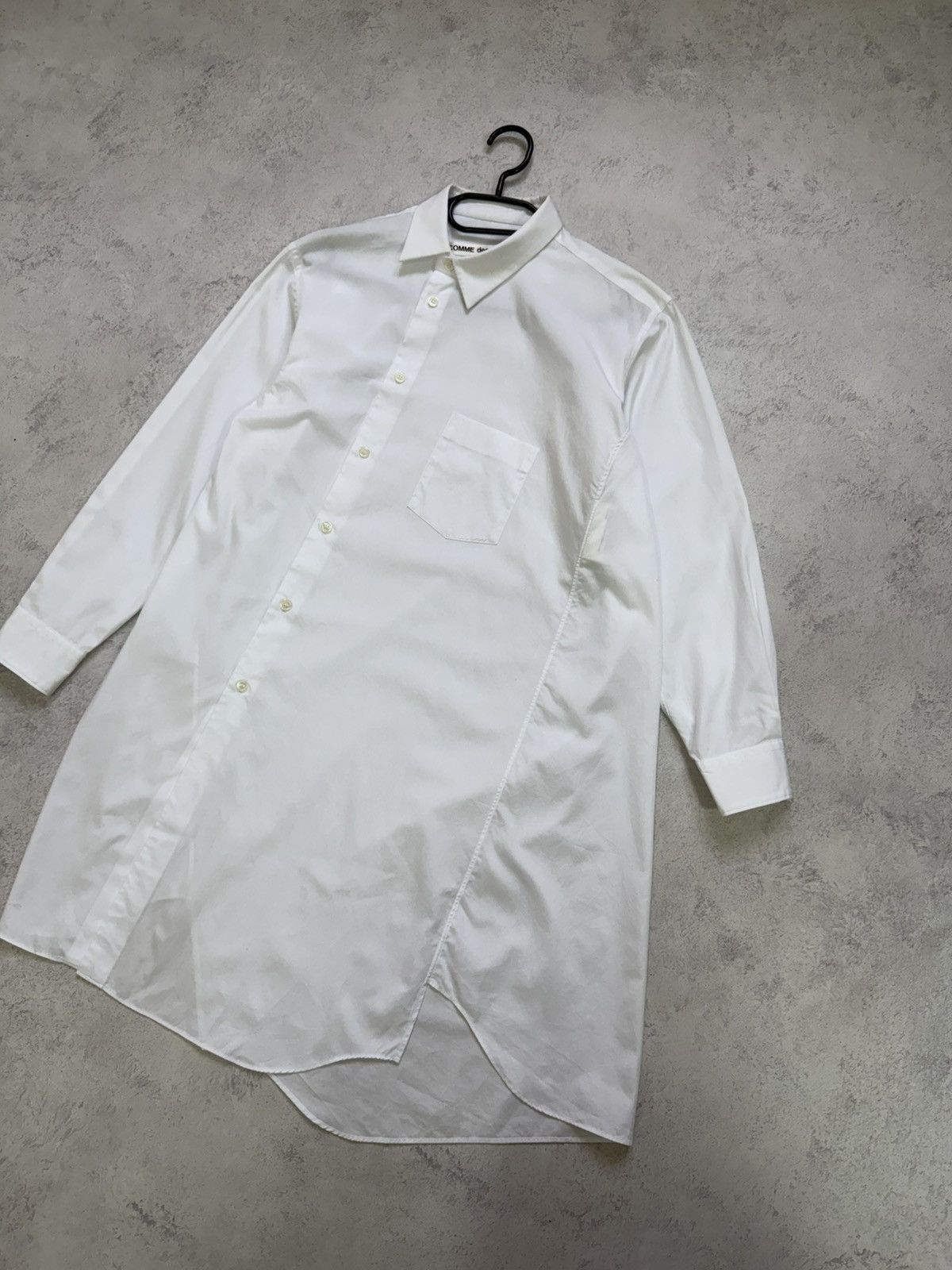 Comme des Garcons Comme Des Garcons Mens White Asymmetric Button Up Long Shirt Size US XS / EU 42 / 0 - 6 Thumbnail
