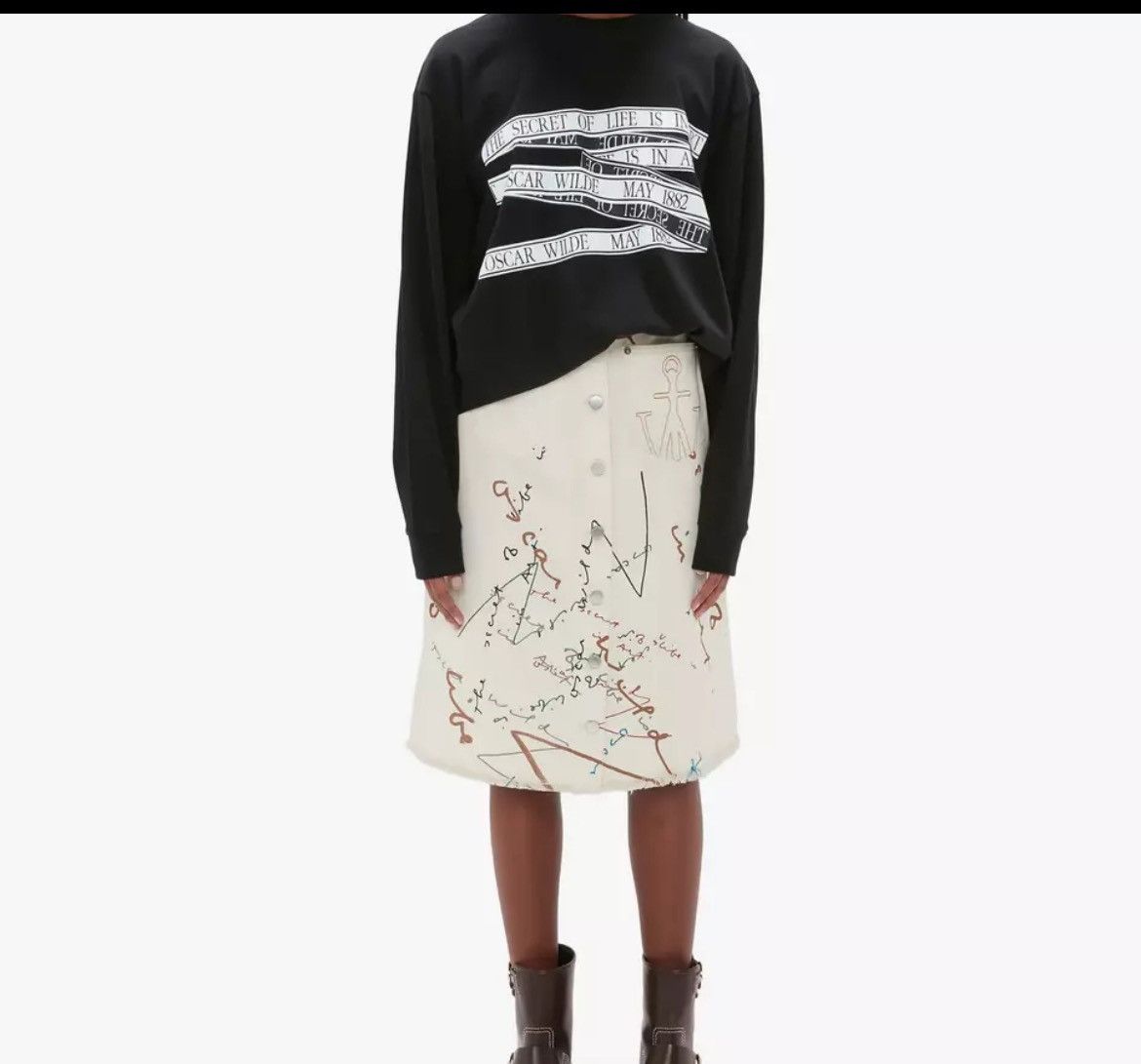 JW Anderson JW Anderson Oscar Wilde Capsule Frayed Hem Skirt Size 27" / US 4 / IT 40 - 4 Thumbnail
