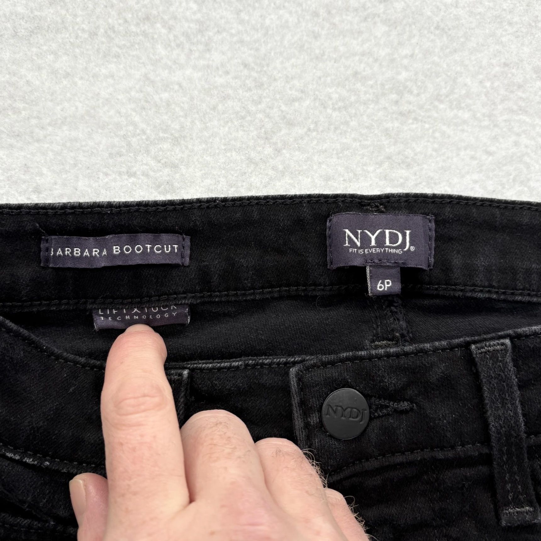 NYDJ VINTAGE NYDJ Barbara Bootcut Jeans Womens 6P Black Lift Tuck Technology Stretch Denim Size 28" / US 6 / IT 42 - 4 Thumbnail