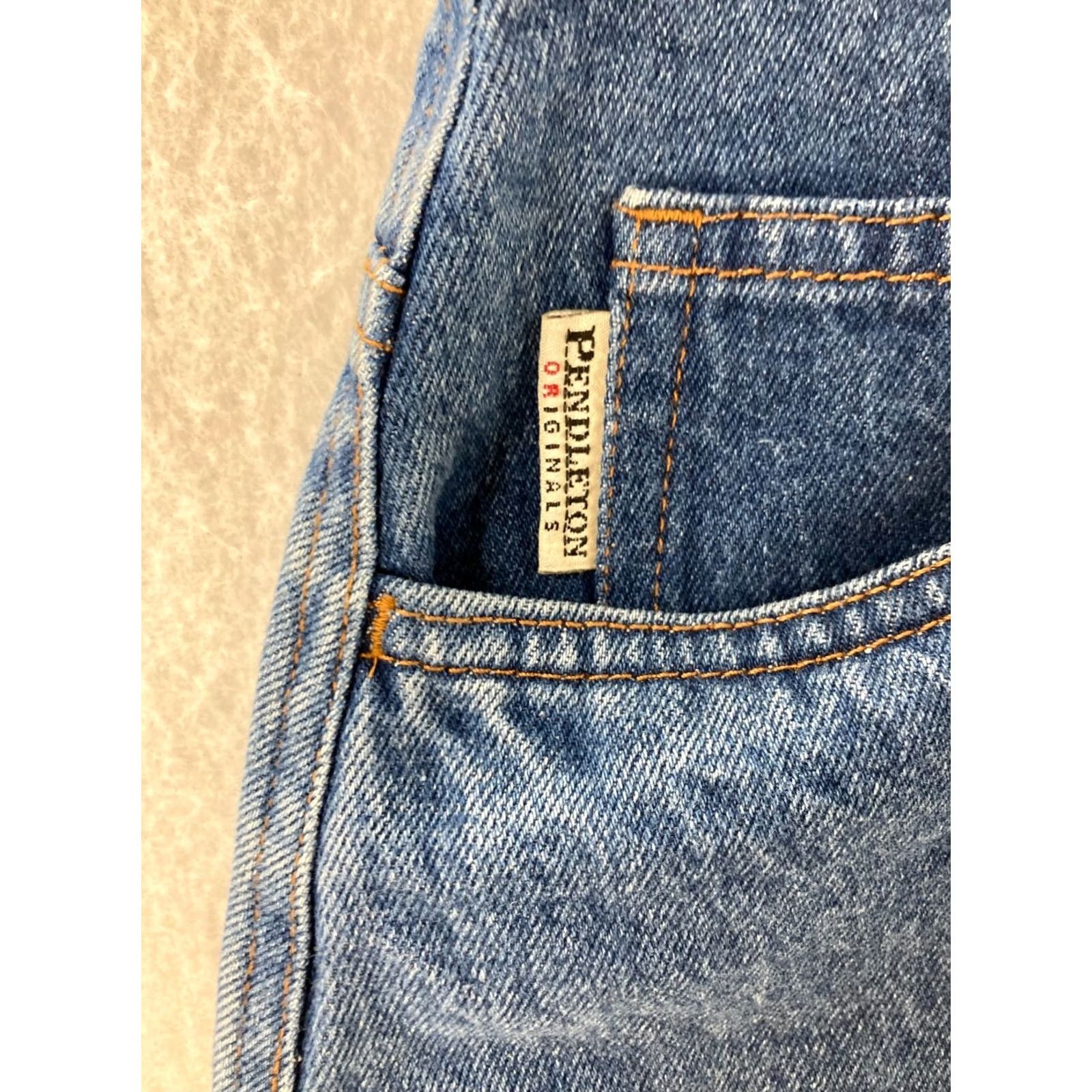 Pendleton VINTAGE Pendleton Denim Skirt Womens 4 Blue Knee Length Denim Pencil/Straight With Pockets Zipper Slit All Seasons 4 Beat Size 27" / US 4 / IT 40 - 4 Thumbnail
