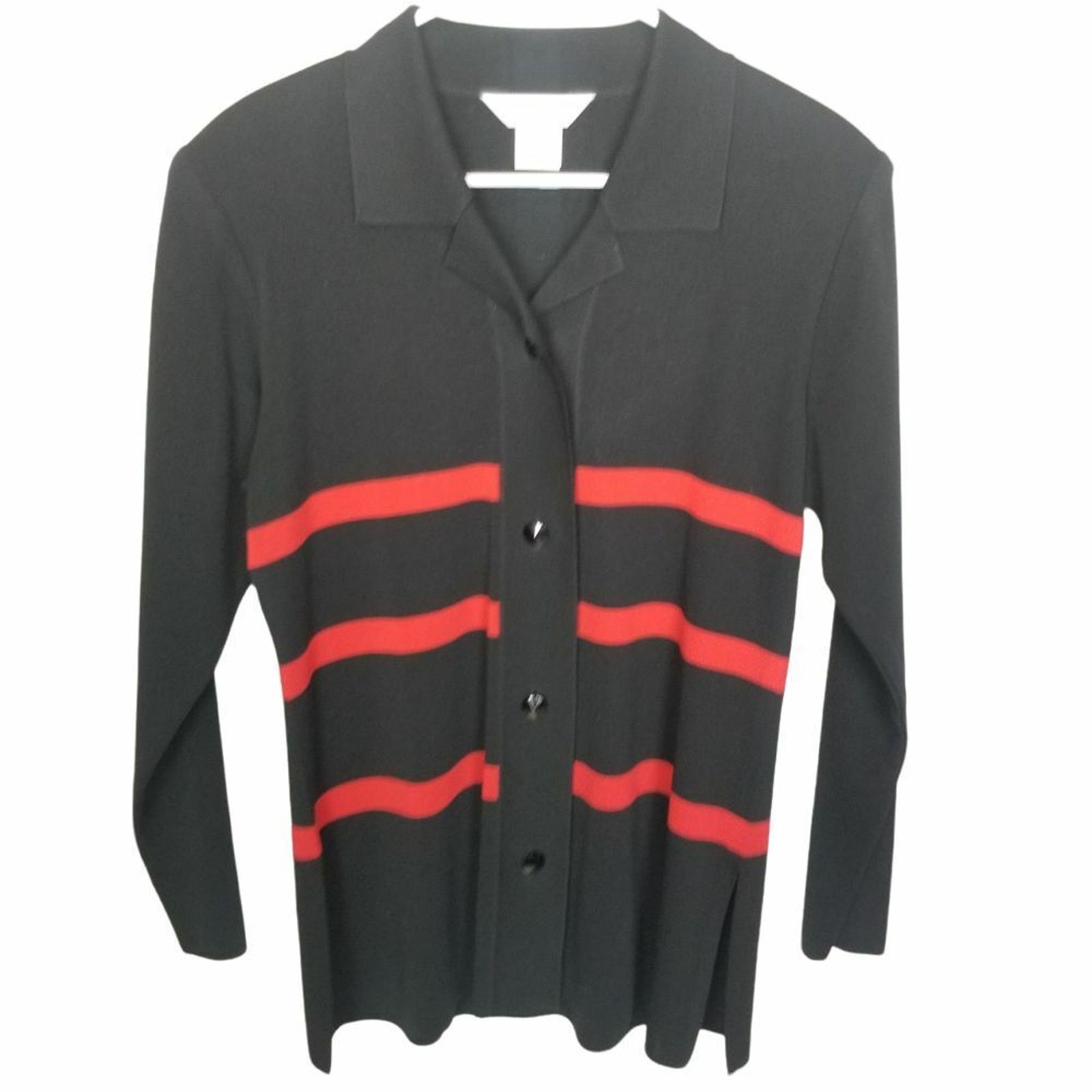 Vintage Vintage Exclusively Misook Womens Striped Cardigan Jacket S Size S / US 4 / IT 40 - 1 Thumbnail