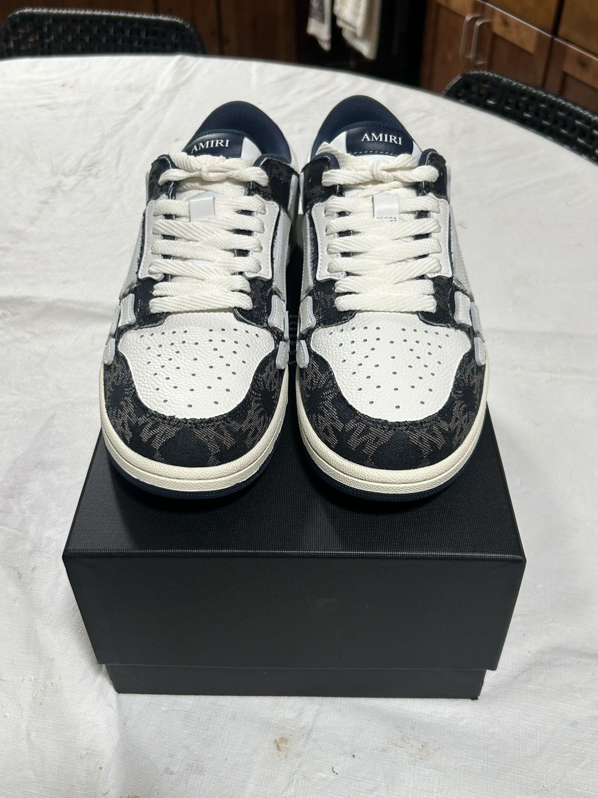 Amiri Amiri low top skel “midnight indigo” Size US 13 / EU 46 - 3 Thumbnail