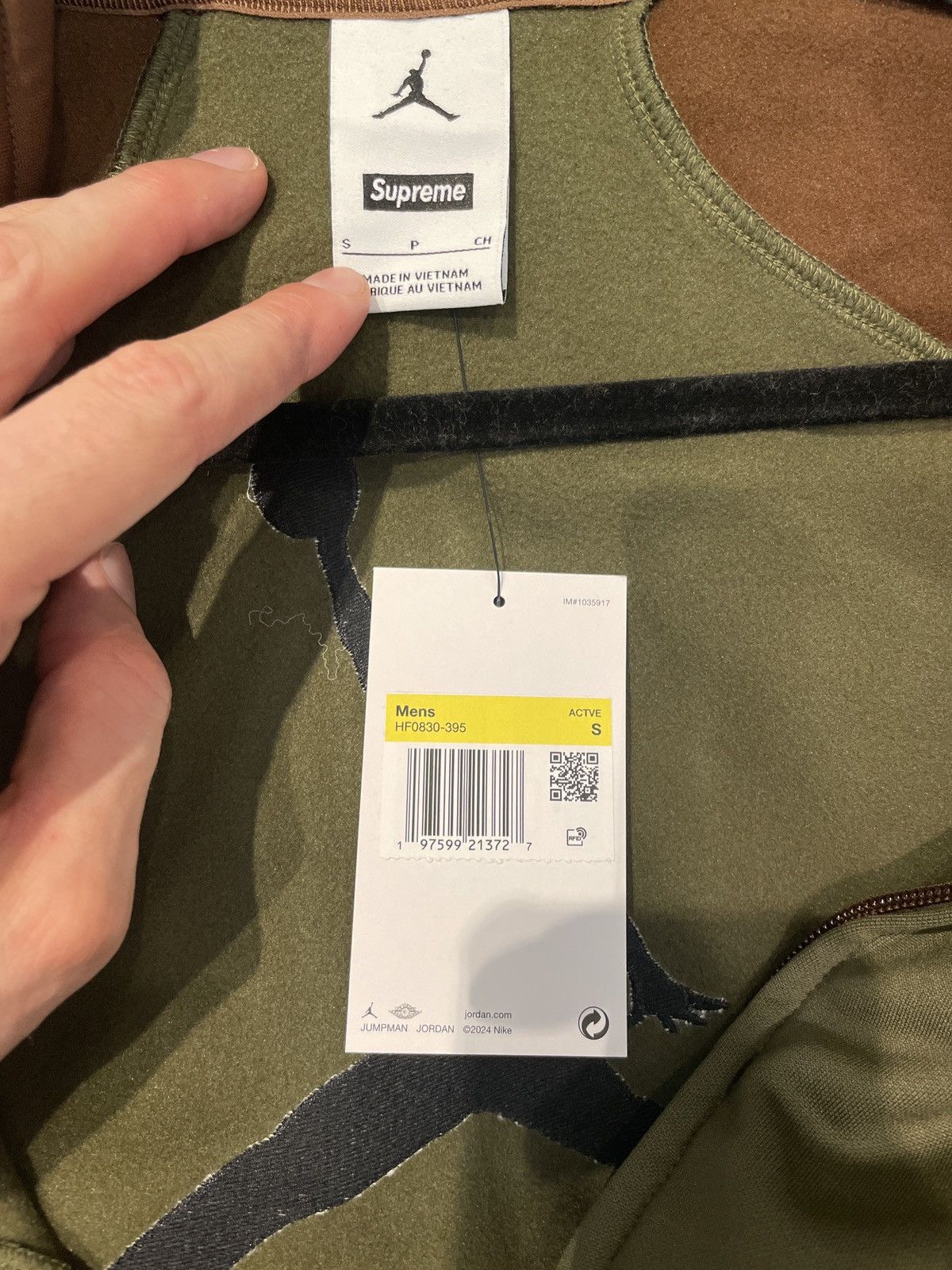 Jordan Brand × Supreme Supreme x Jordan Track Jacket Olive Size US S / EU 44-46 / 1 - 3 Thumbnail