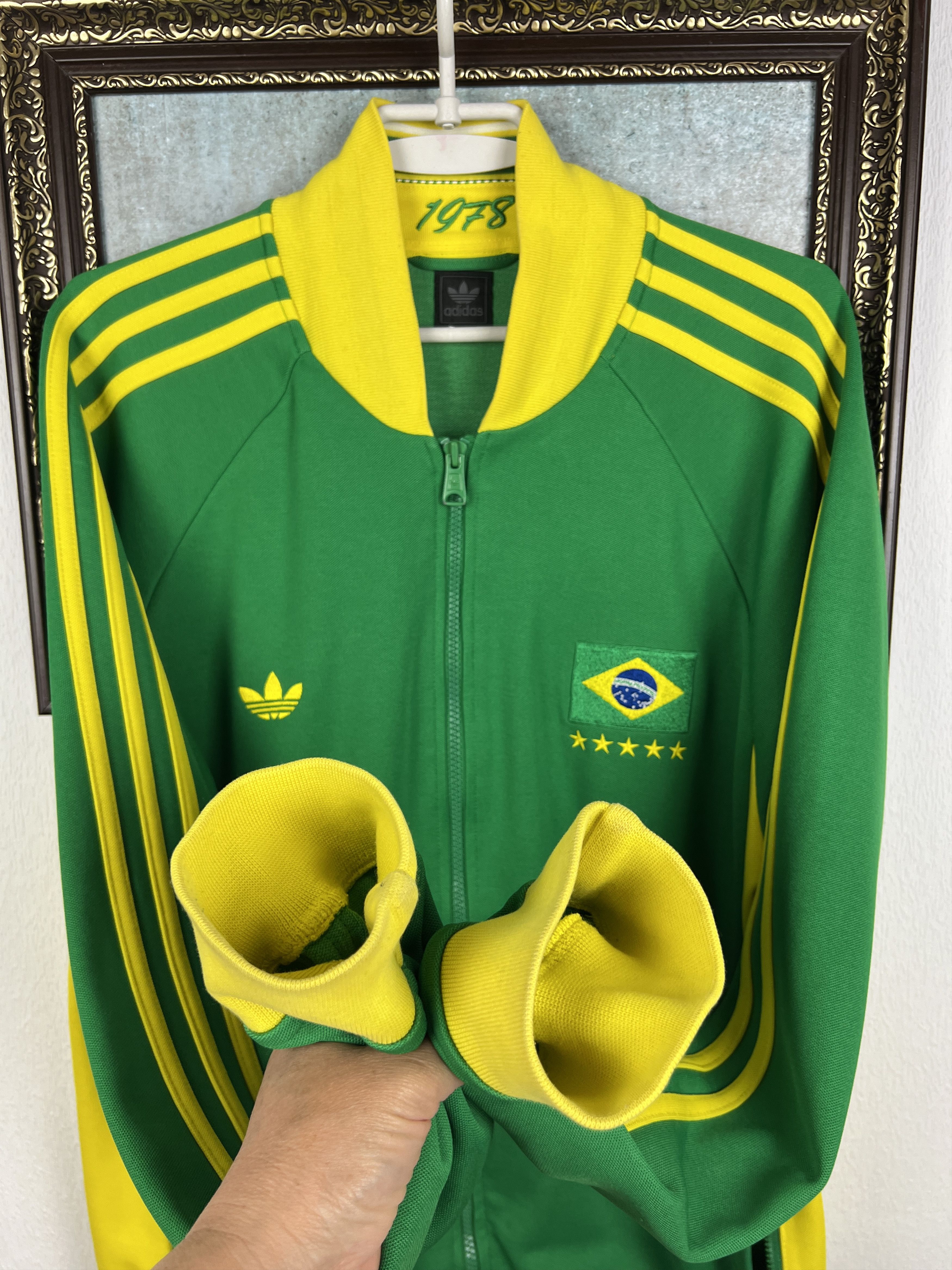 Adidas Originals Brazil Football Jacket Soccer World Cup Track Top Size US L / EU 52-54 / 3 - 6 Thumbnail