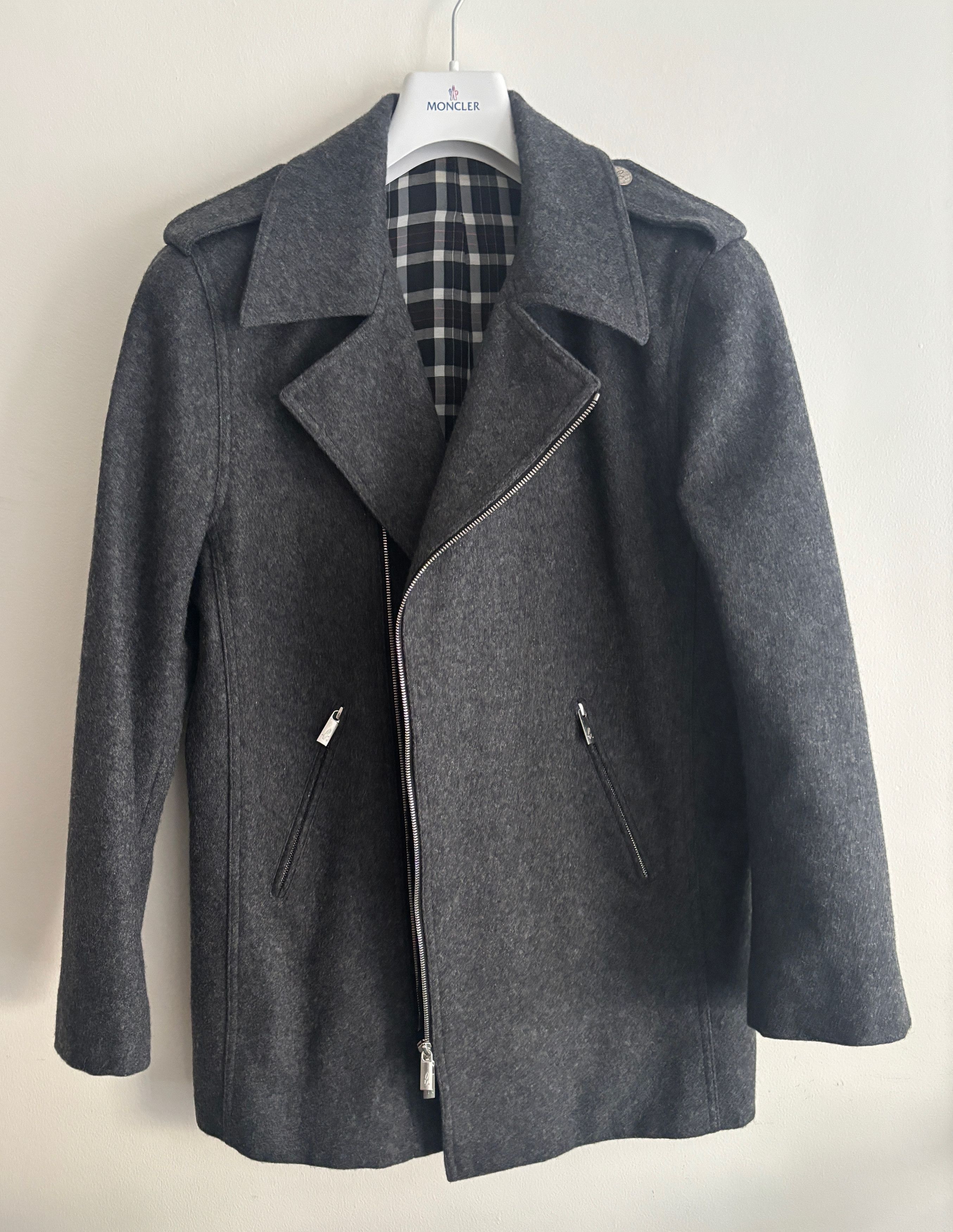 agnes b. Grey Wool Zip Pea Coat Rider's Jacket Small - Medium Size US M / EU 48-50 / 2 - 1 Thumbnail