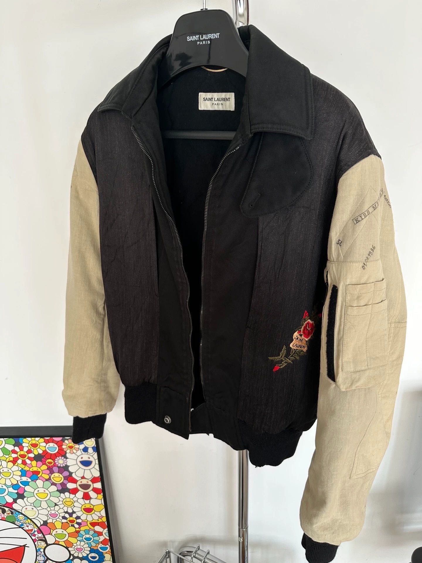 Saint Laurent Paris Saint Laurent Paris Embroidered color blocked jacket Size US XS / EU 42 / 0 - 1 Thumbnail