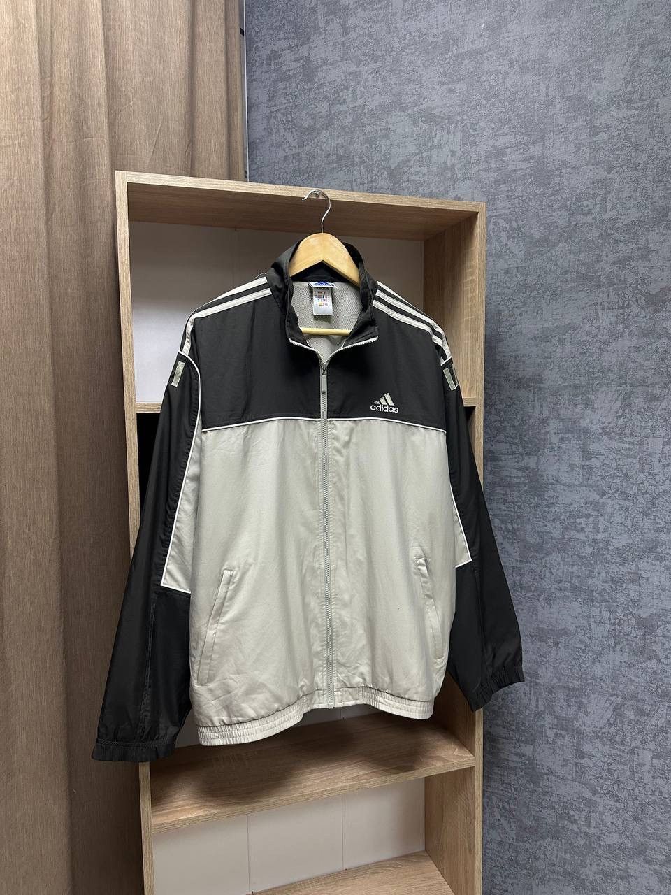 Adidas × Vintage Vintage Adidas Nylon Beige Full Zip Jacket Size US M / EU 48-50 / 2 - 1 Thumbnail