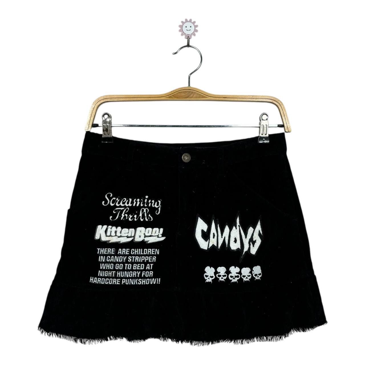 Japanese Brand Candy Stripper Y2K Punk Skull Mini Skirt Harajuku Japan Size 29" - 1 Thumbnail