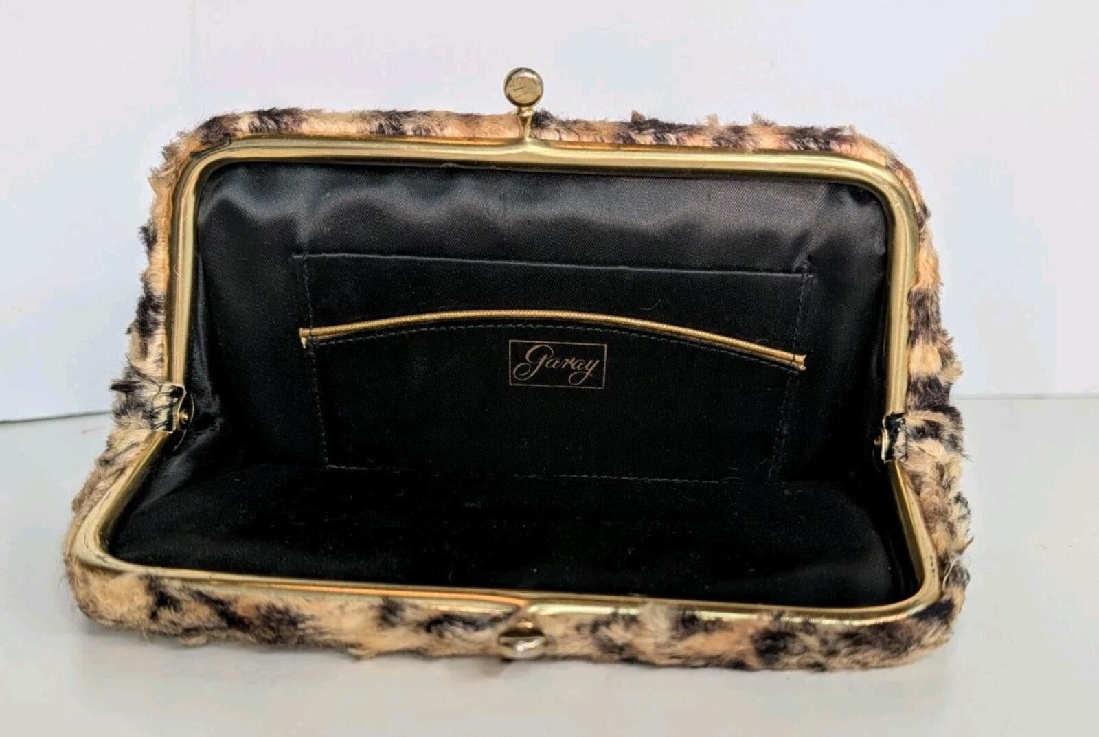Grayers Vintage Garay Faux Fur Leopard Print Clutch Purse 60/70s USA Size ONE SIZE - 1 Thumbnail