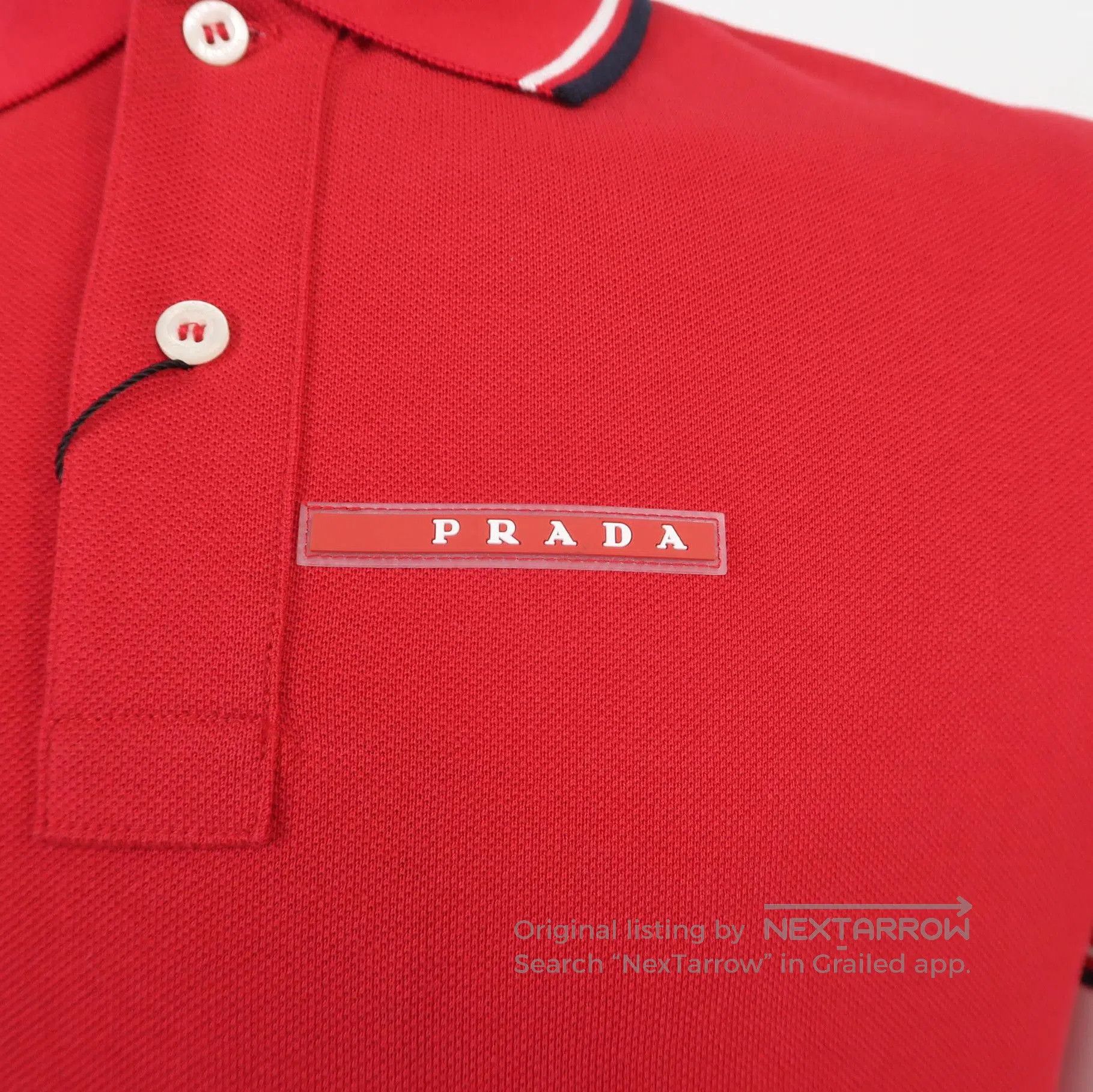 Prada Prada Red Cotton Logo Polo Shirt . Size S / US 4 / IT 40 - 2 Thumbnail