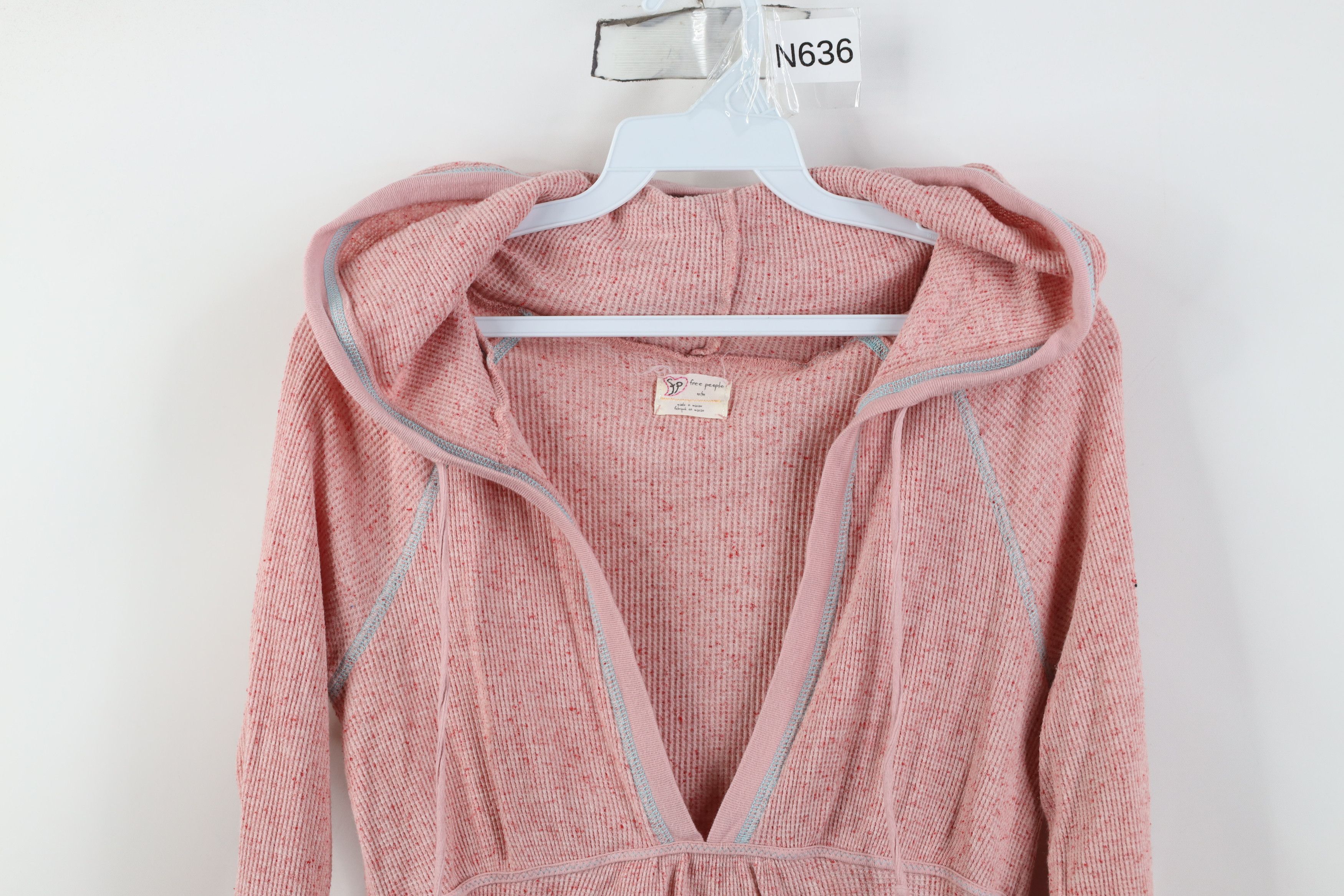 Free People Free People Babydoll Bella Thermal Waffle Knit Hoodie Size M / US 6-8 / IT 42-44 - 2 Thumbnail