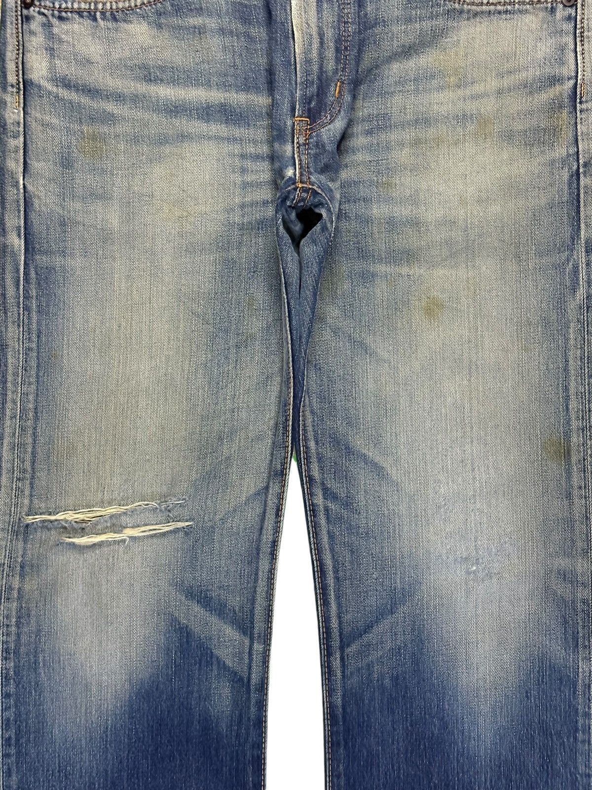 Edwin × Japanese Brand Vintage Japanese Edwin Mud Wash Distressed Loose Jeans Size US 33 - 5 Thumbnail