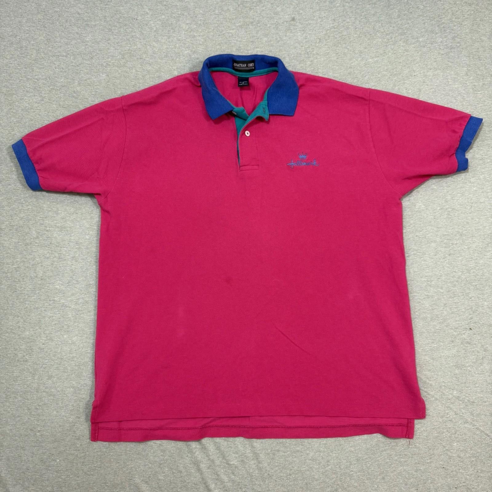 Other Jonathan Corey Hallmark Polo Shirt Mens XL Pink VTG USA Size US XL / EU 56 / 4 - 1 Thumbnail