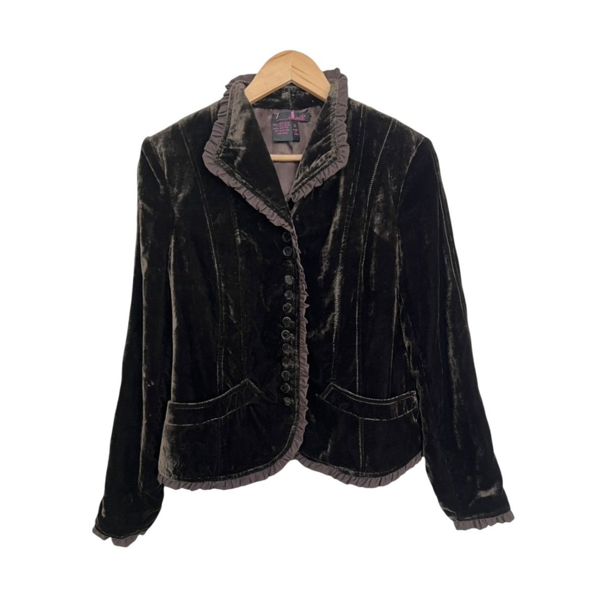 Vintage Velour Victorian button jacket Size S / US 4 / IT 40 - 1 Thumbnail