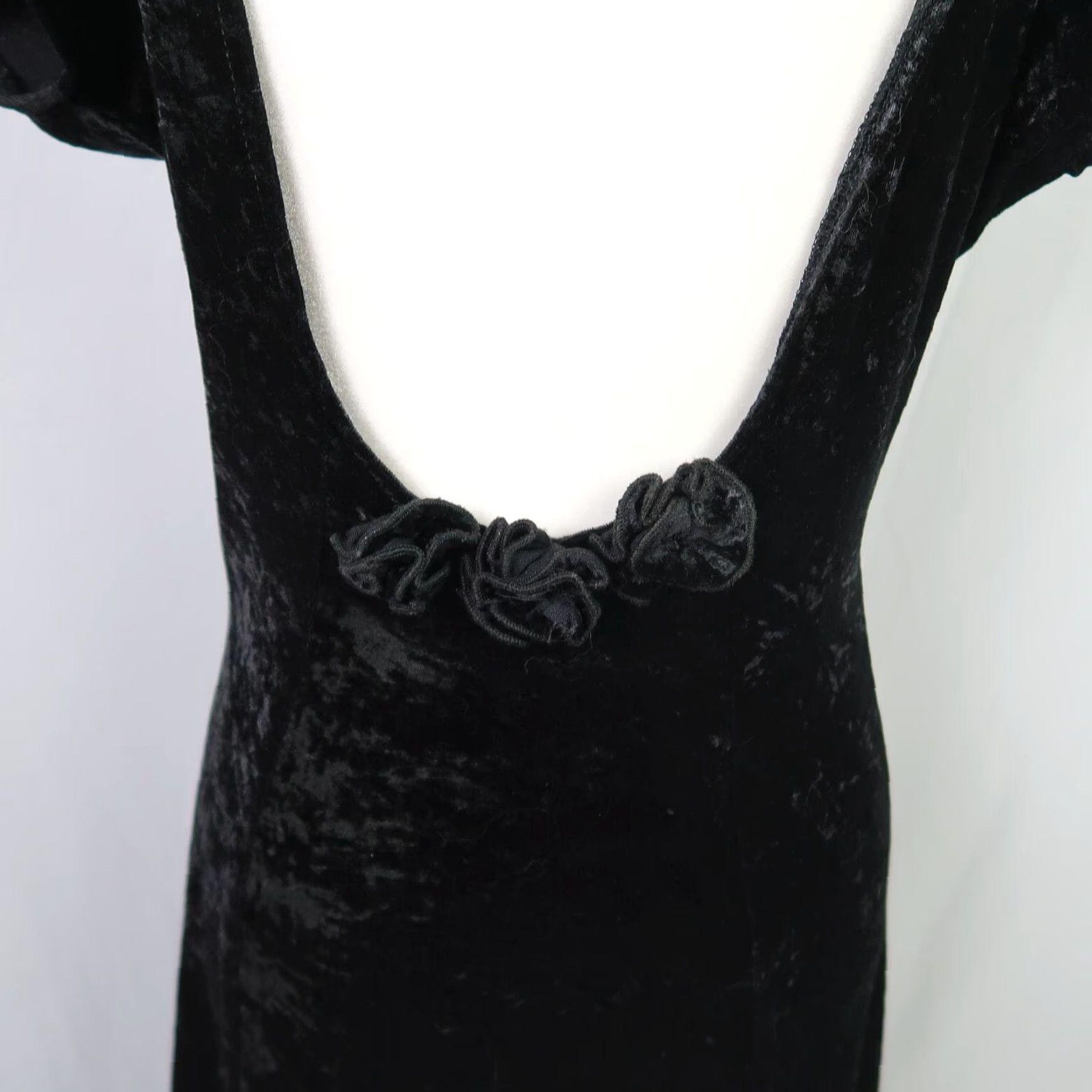 Vintage VINTAGE All That Jazz Maxi Dress Party Velvet Black 1990s M Womens Glam Rock low back Size M / US 6-8 / IT 42-44 - 5 Thumbnail