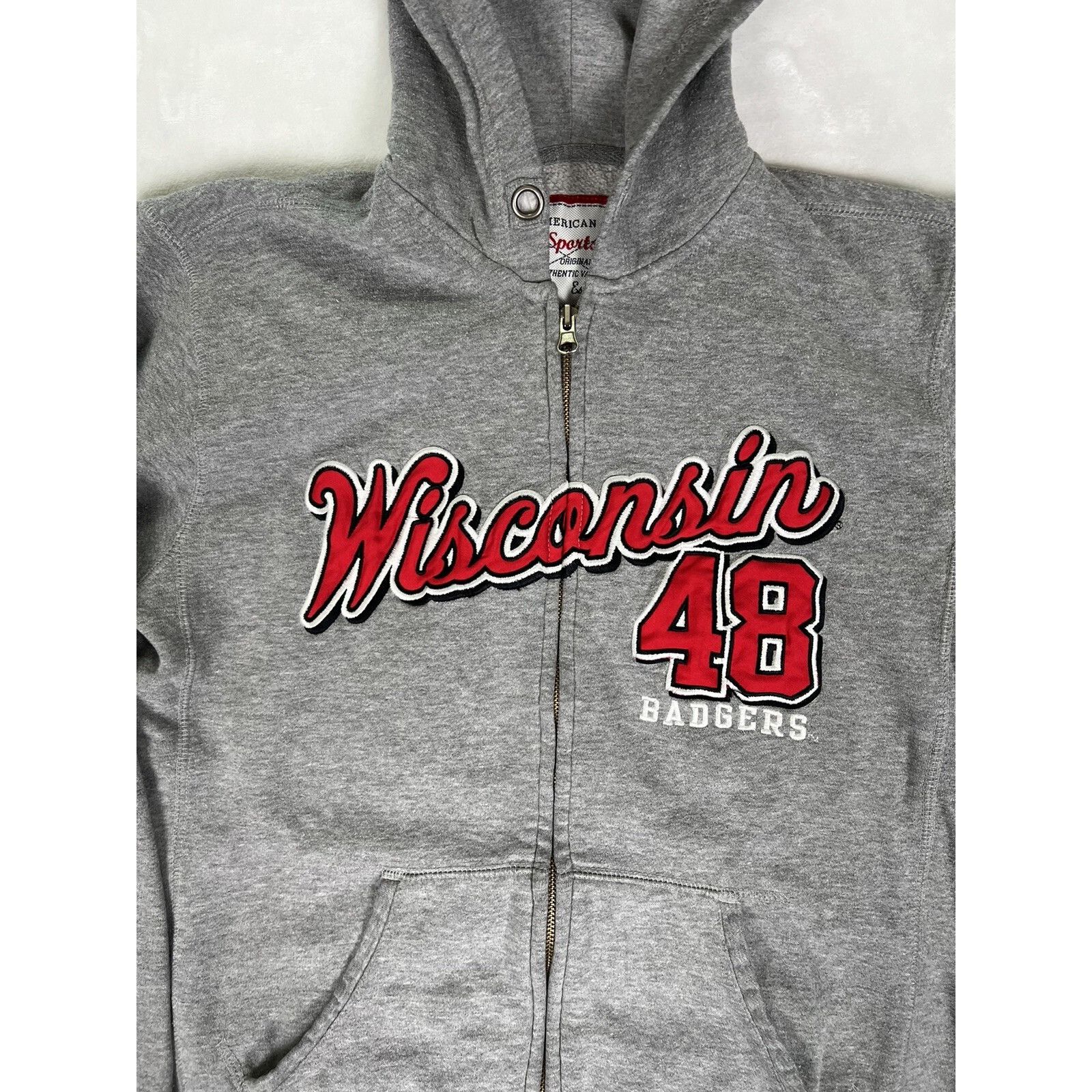 Vintage Vintage Wisconsin Badgers Full Zip Hoodie Sweatshirt Size Me Size US M / EU 48-50 / 2 - 2 Thumbnail