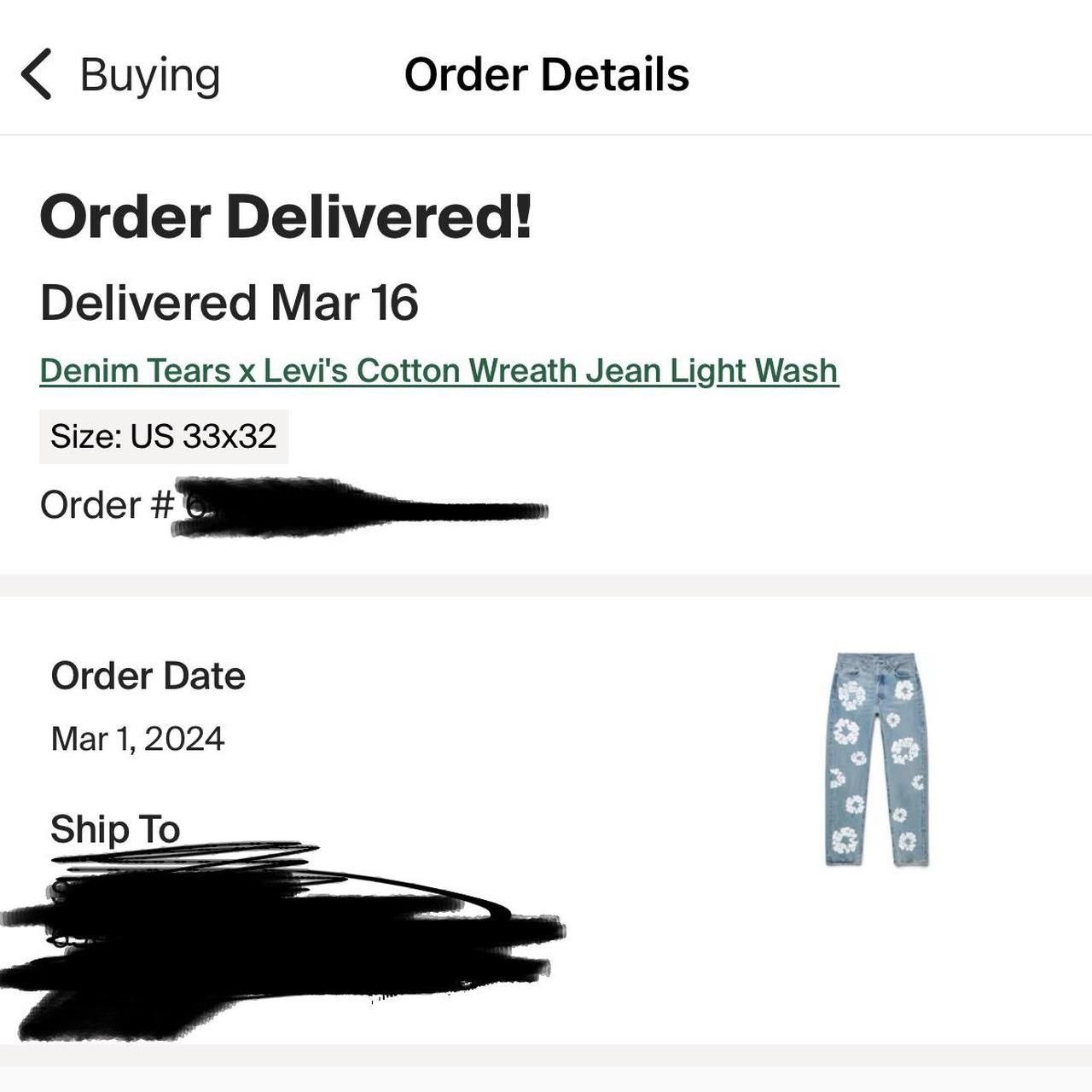 DENIM TEARS Denim Tears x Levi's Cotton Wreath Jean Size US 33 - 5 Thumbnail