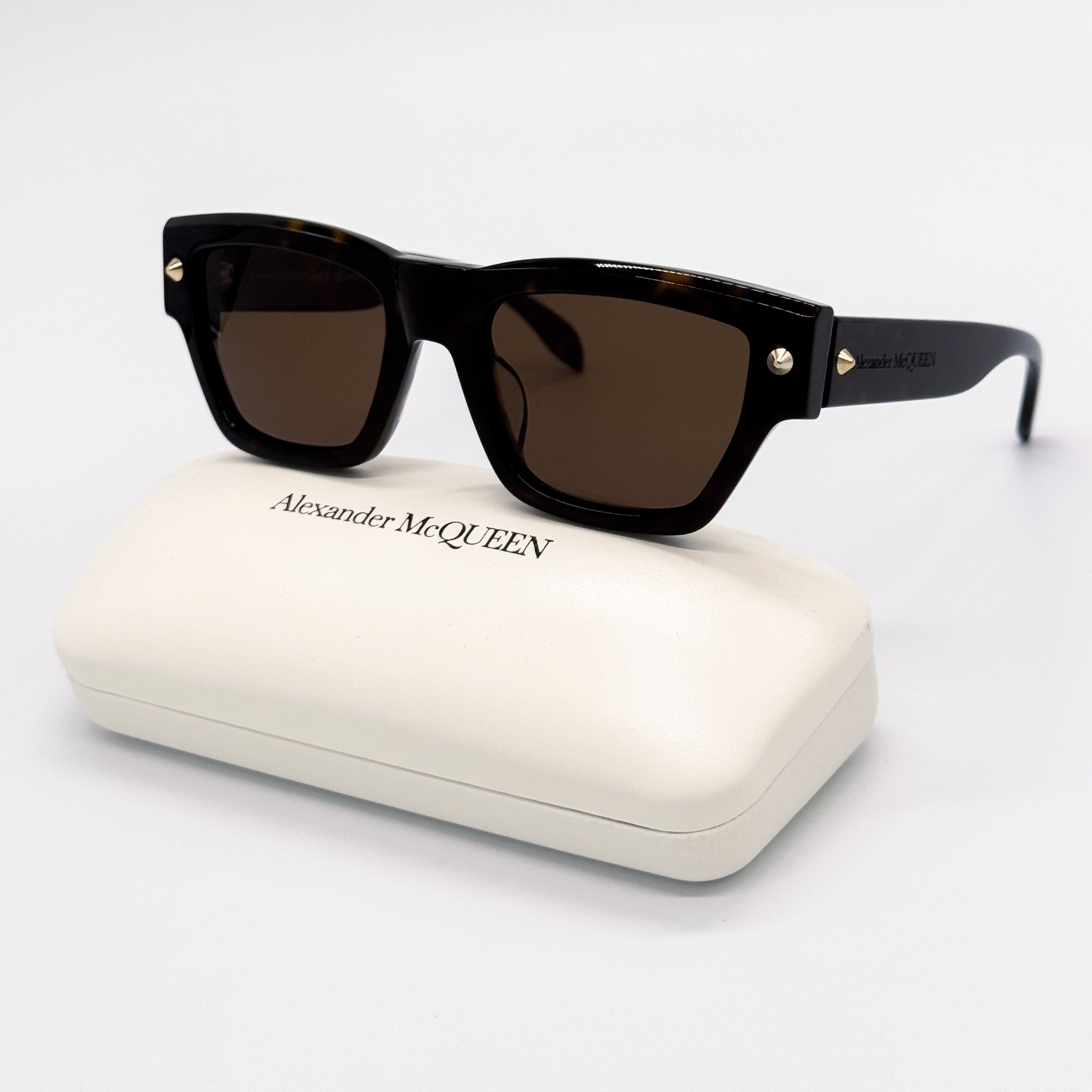 Alexander McQueen NEW ALEXANDER MCQUEEN AM0409S 002 HAVANA SUNGLASSES Size ONE SIZE - 1 Thumbnail